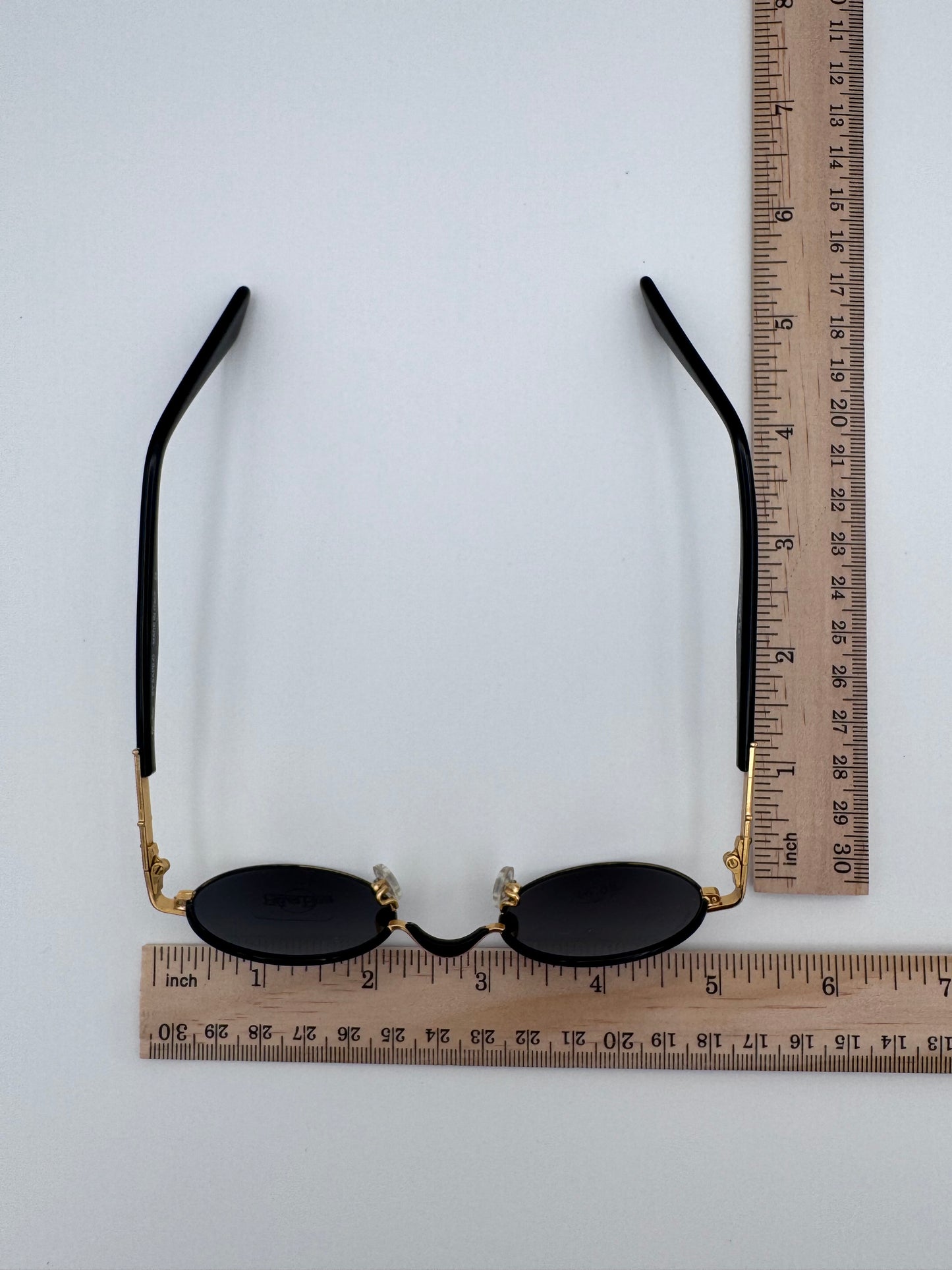 Blue Bay By Sifilo 90’s Black and Gold Wire Made in Italy Vintage Sunglasses NOS Love Bay/s