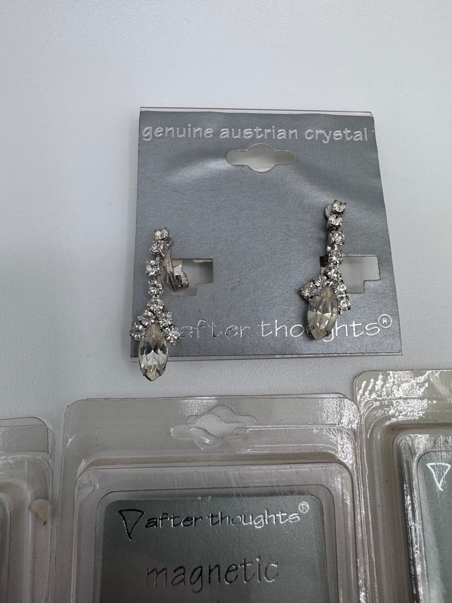 Set of 16 Pairs Mixed Clip On and Magnetic Earrings Costume Jewelry Vintage After Thoughts