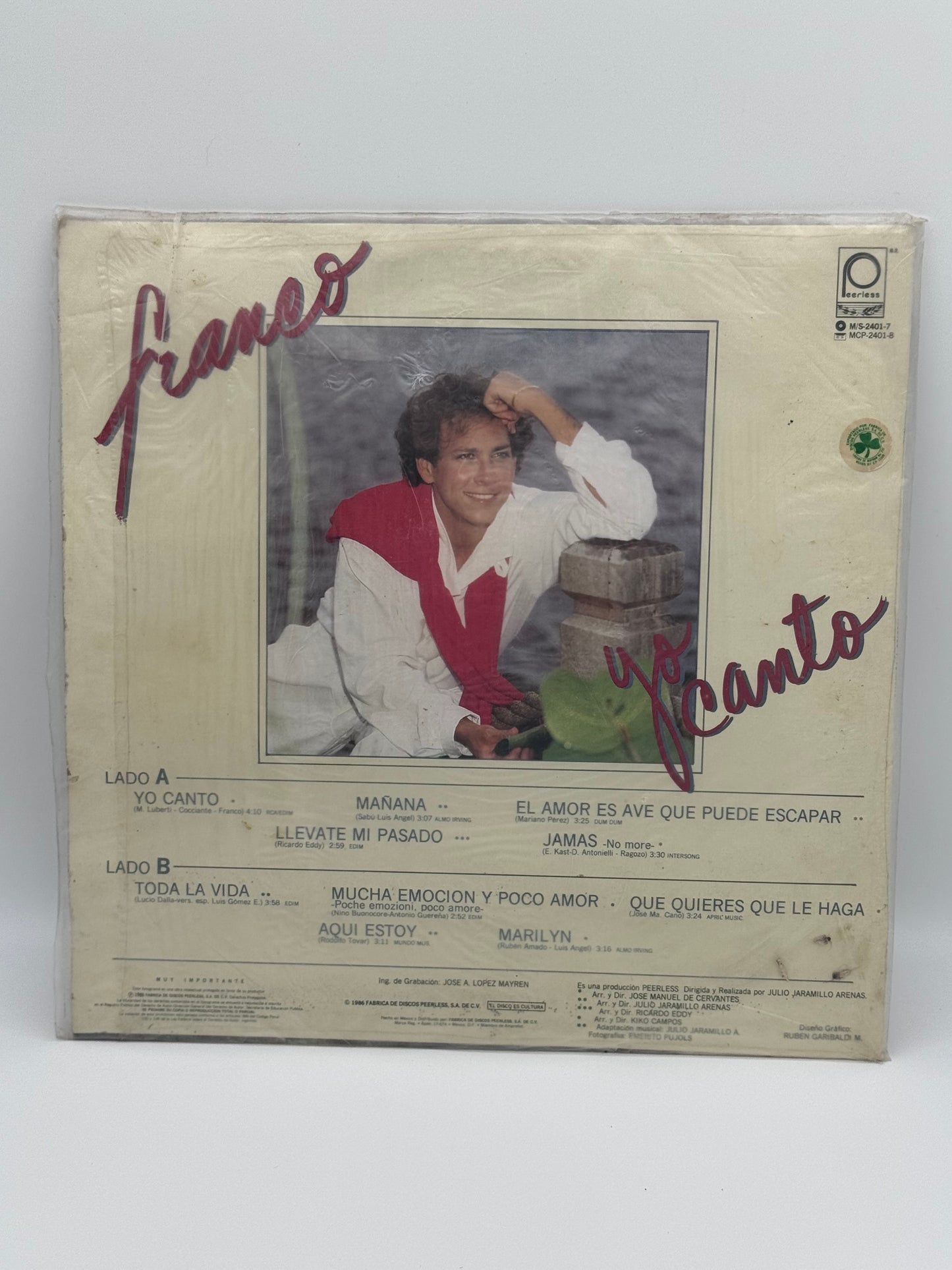 Yo Canto Franco 1980’s Vintage Vinyl Record
