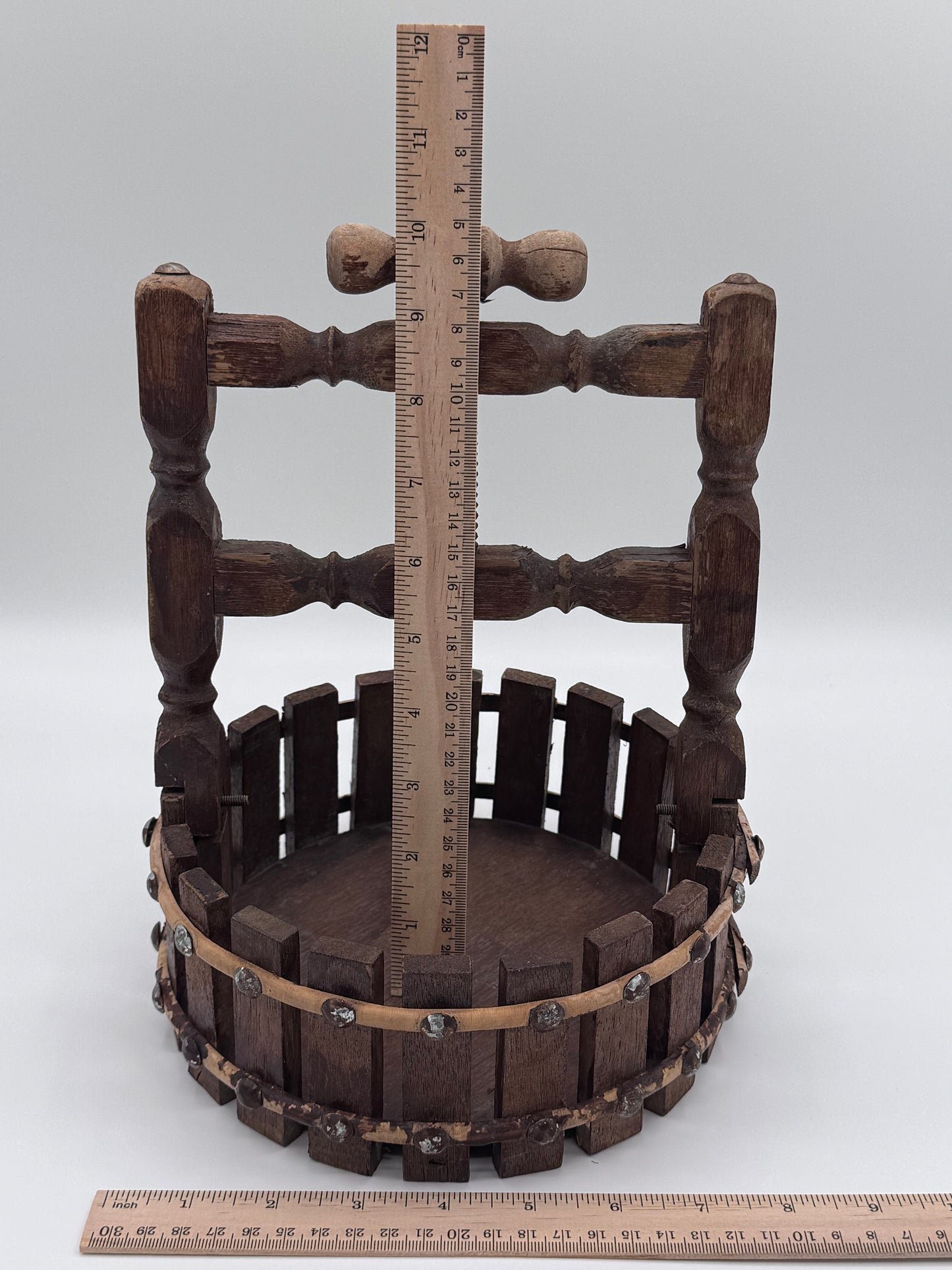 Vintage Wishing Well Nut Cracker Basket