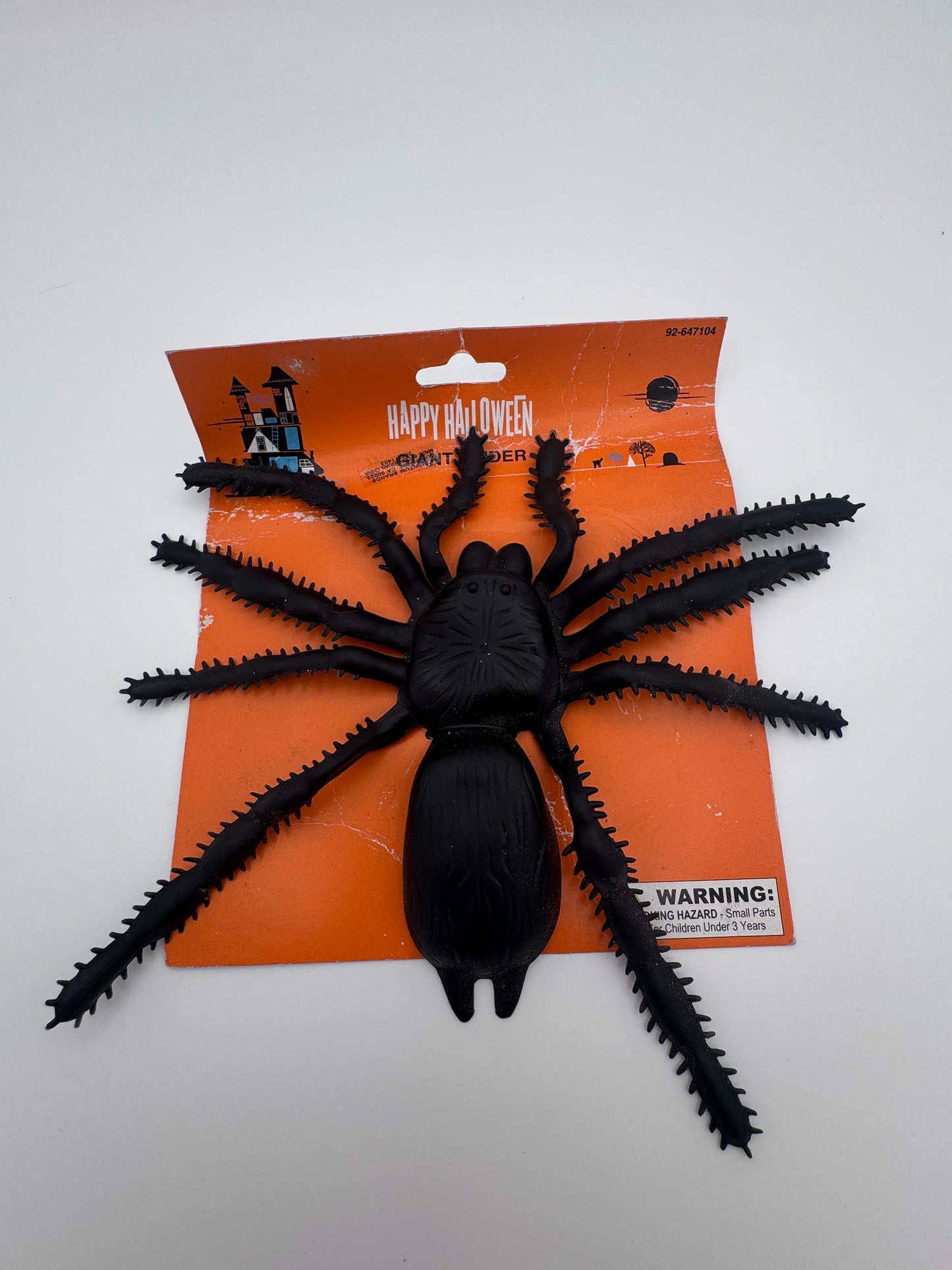 Happy Halloween Giant Fake Rubber Spider