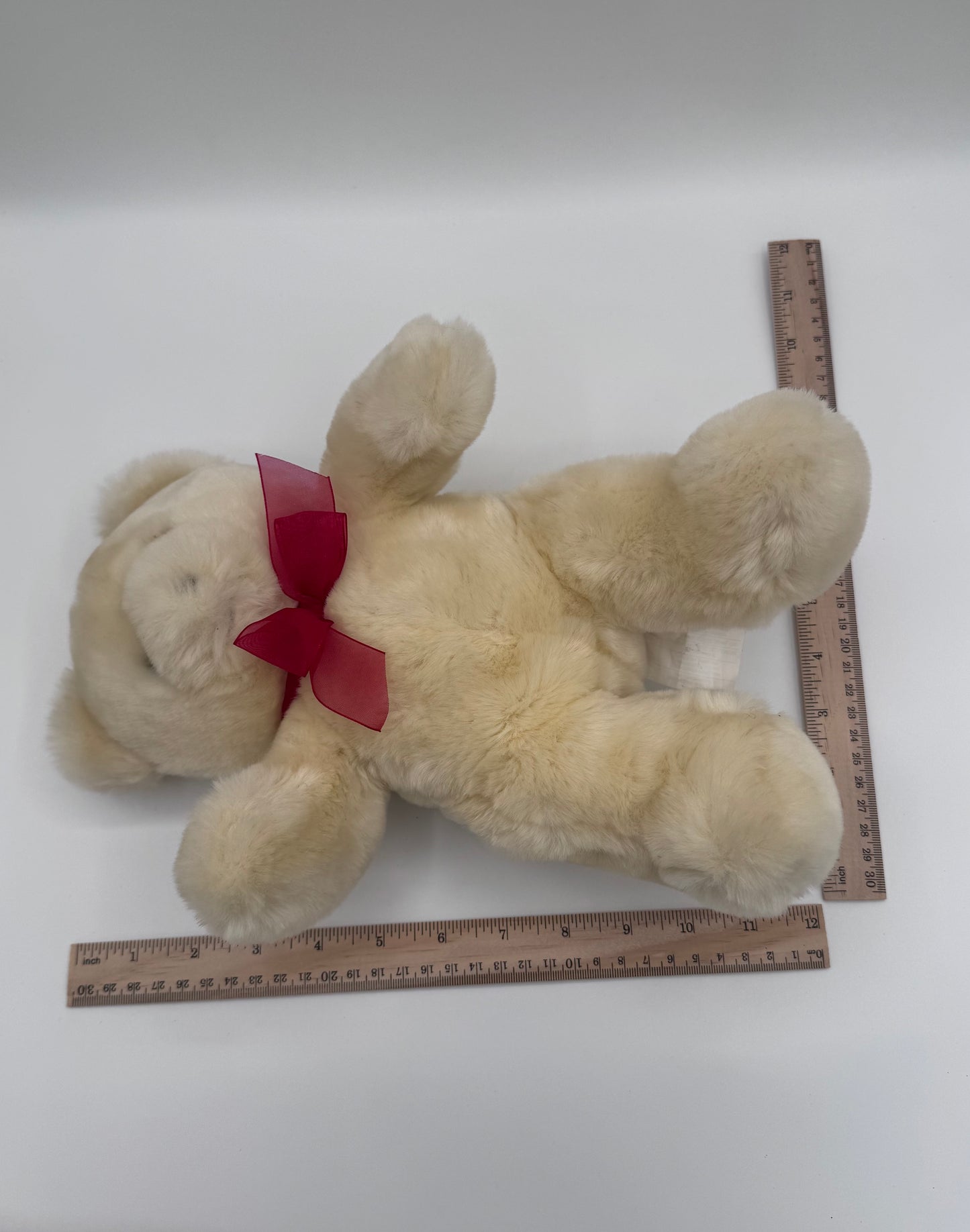 Light Beige Teddy Bear Red Bow 2004 Michaels