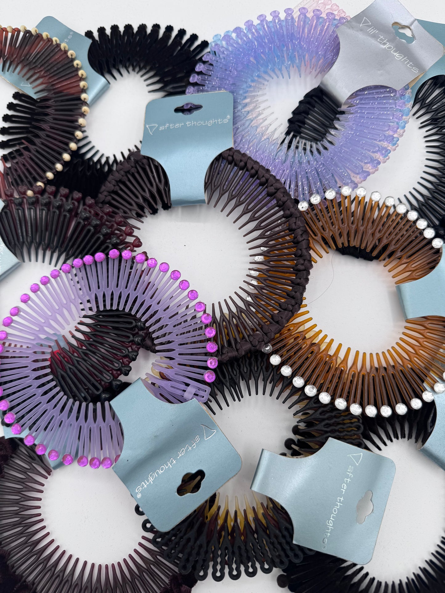 Mystery Mixed Lot of 14 90’s Retro Flexible Stretch Hair Combs Teeth Headband