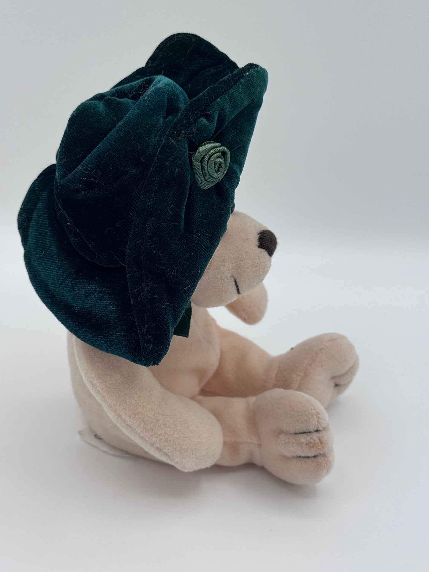 TC Dawson Beige Vintage Teddy Bear by Fiesta Lassies Green Hat