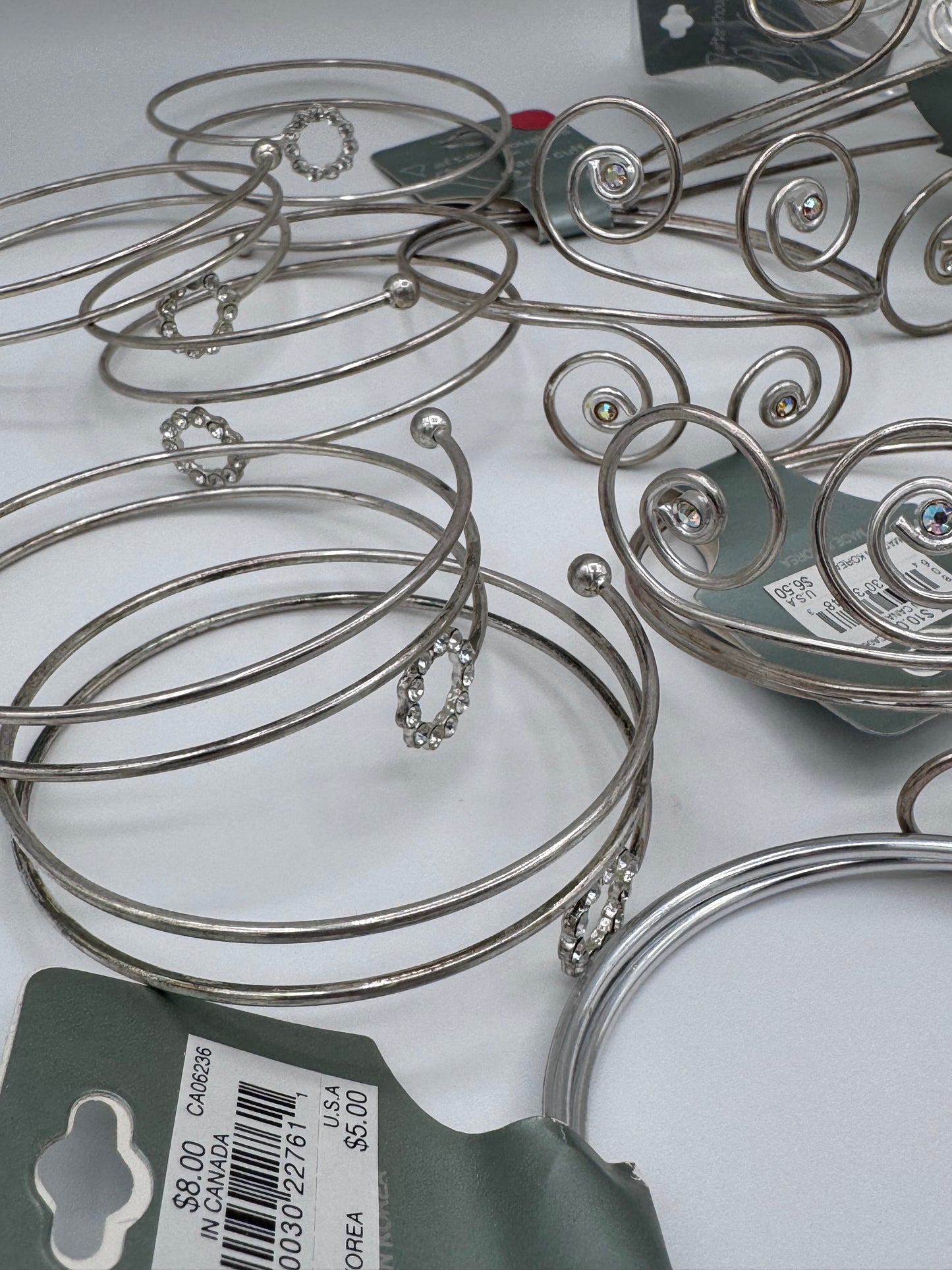 Set of 21 Silver Cuff Costume Jewelry Bracelet Arm Band Vintage After Thoughts