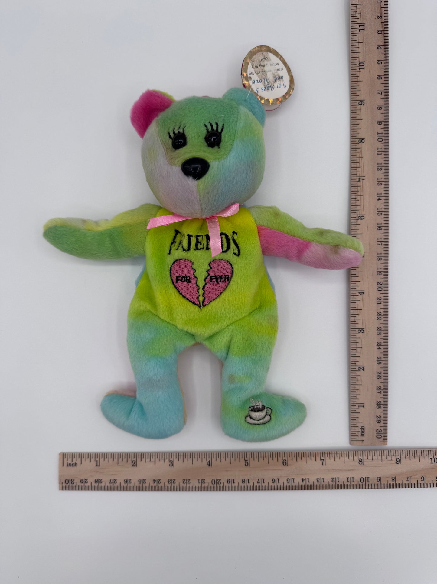 Friends TV Show Celebrity Tie Dye Bean Bear 2000