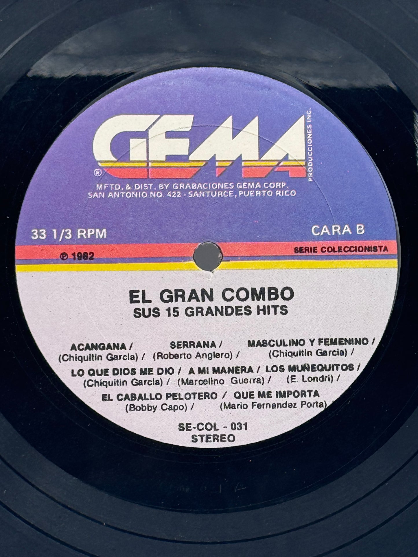 Sus 15 Grandes Hits El Gran Combo 1982 Vintage Vinyl Record