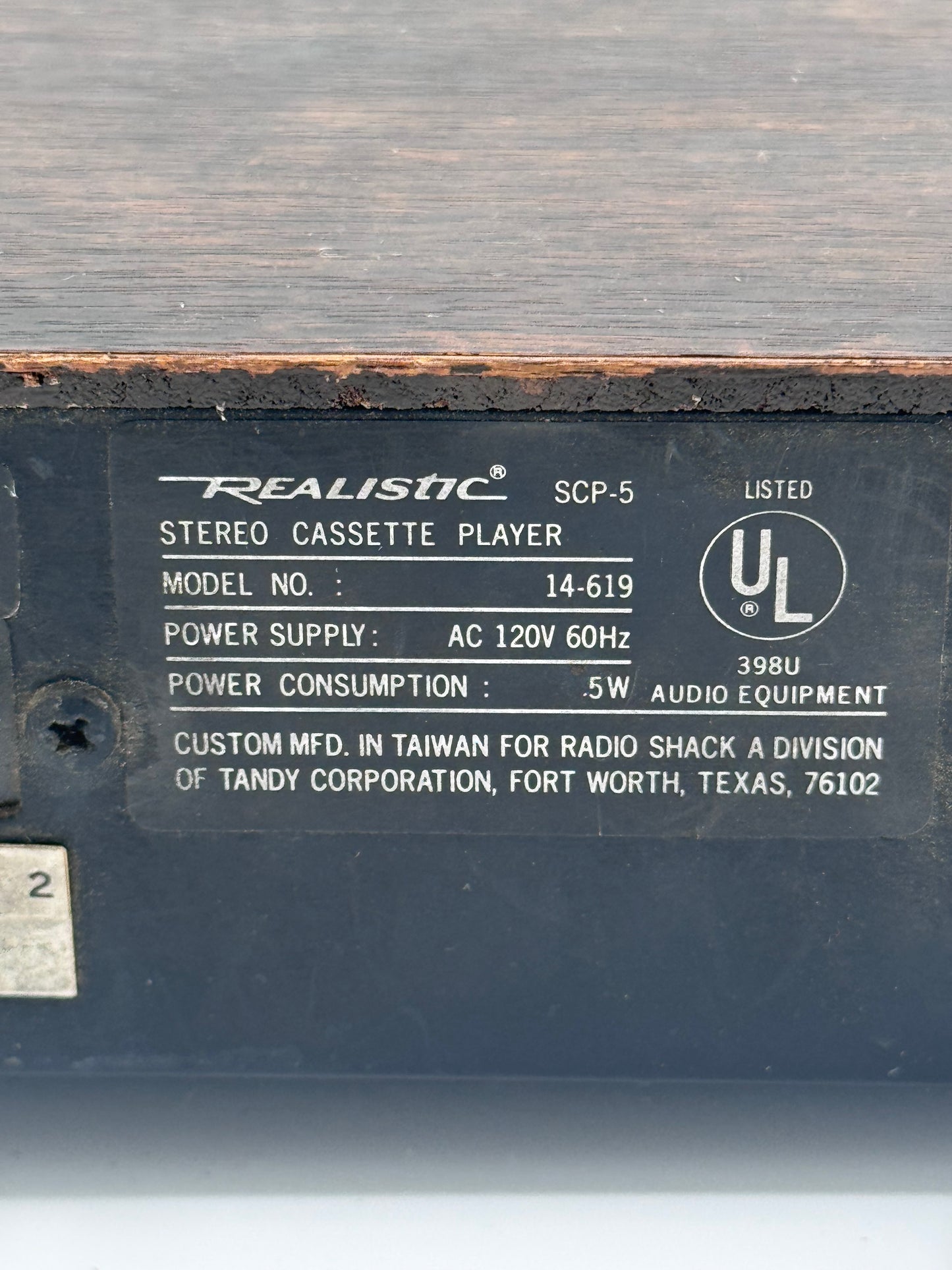 Realistic SCP-5 Stereo 1980’s Cassette Player Car Dash Vintage Antique Radio Stereo Rare