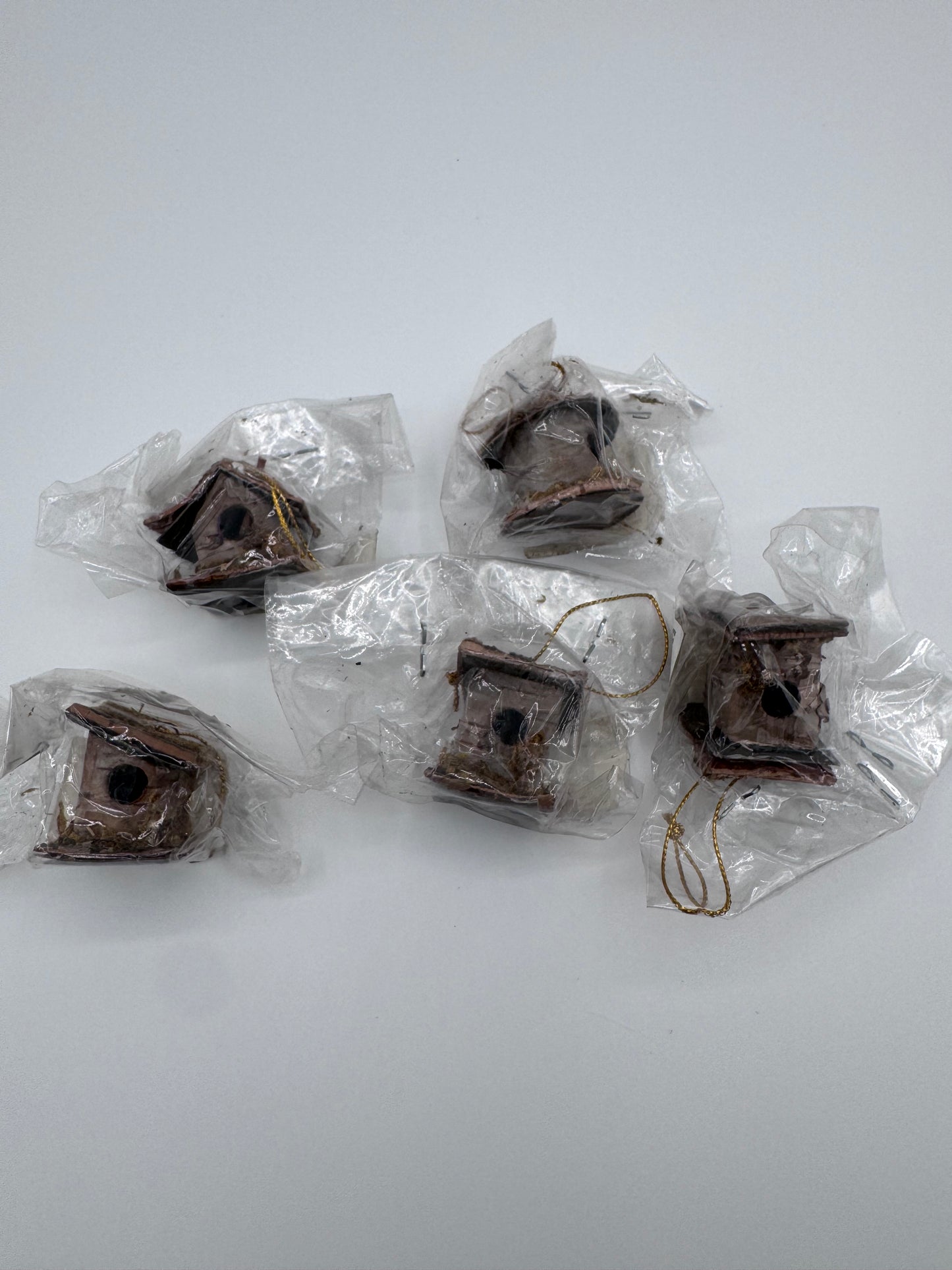 Set of 5 Tiny Wood Birdhouse For Crafts