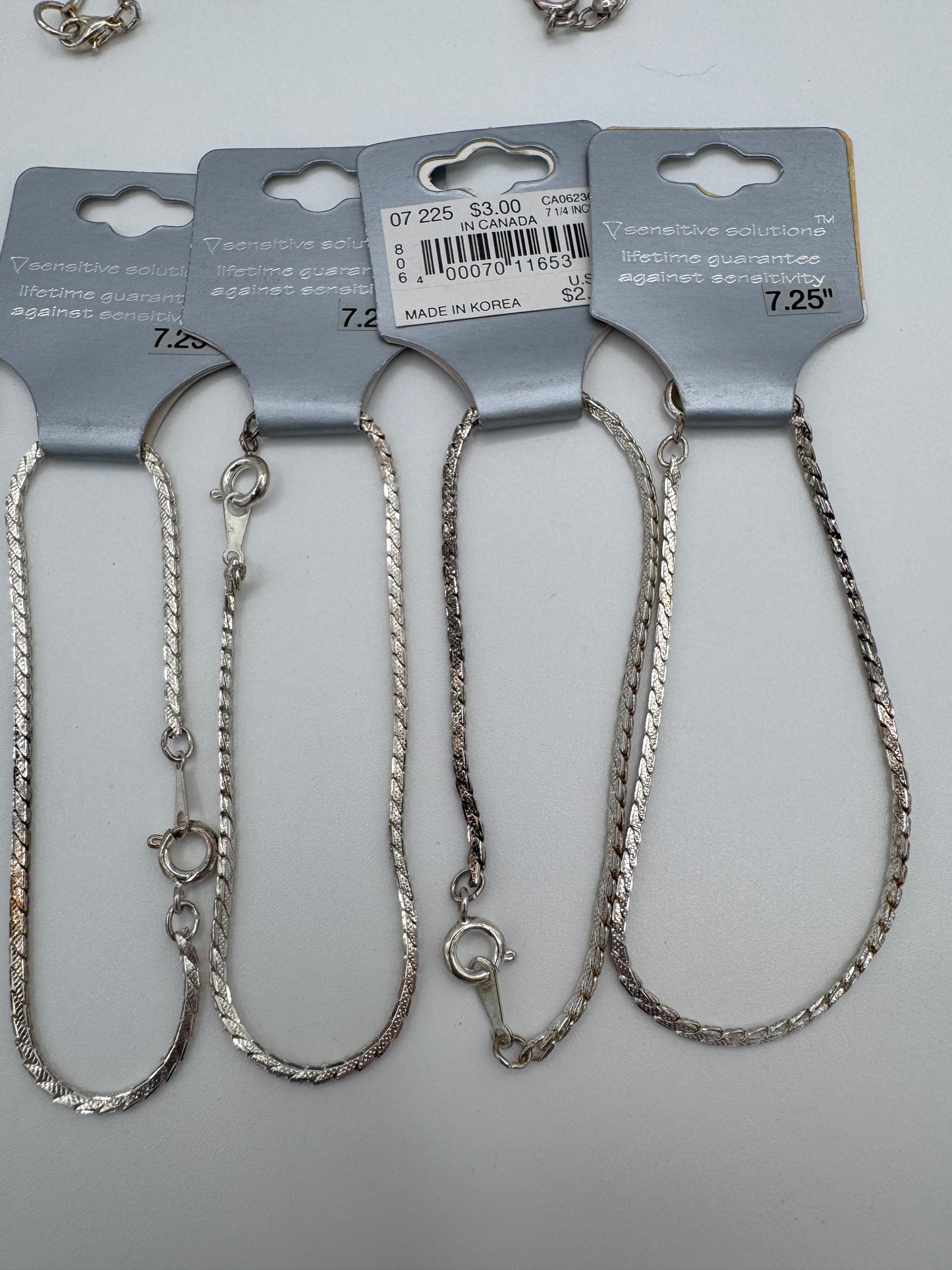 Set of 17 Chain Clasp Silver Bracelet Costume Jewelry Vintage After Thoughts