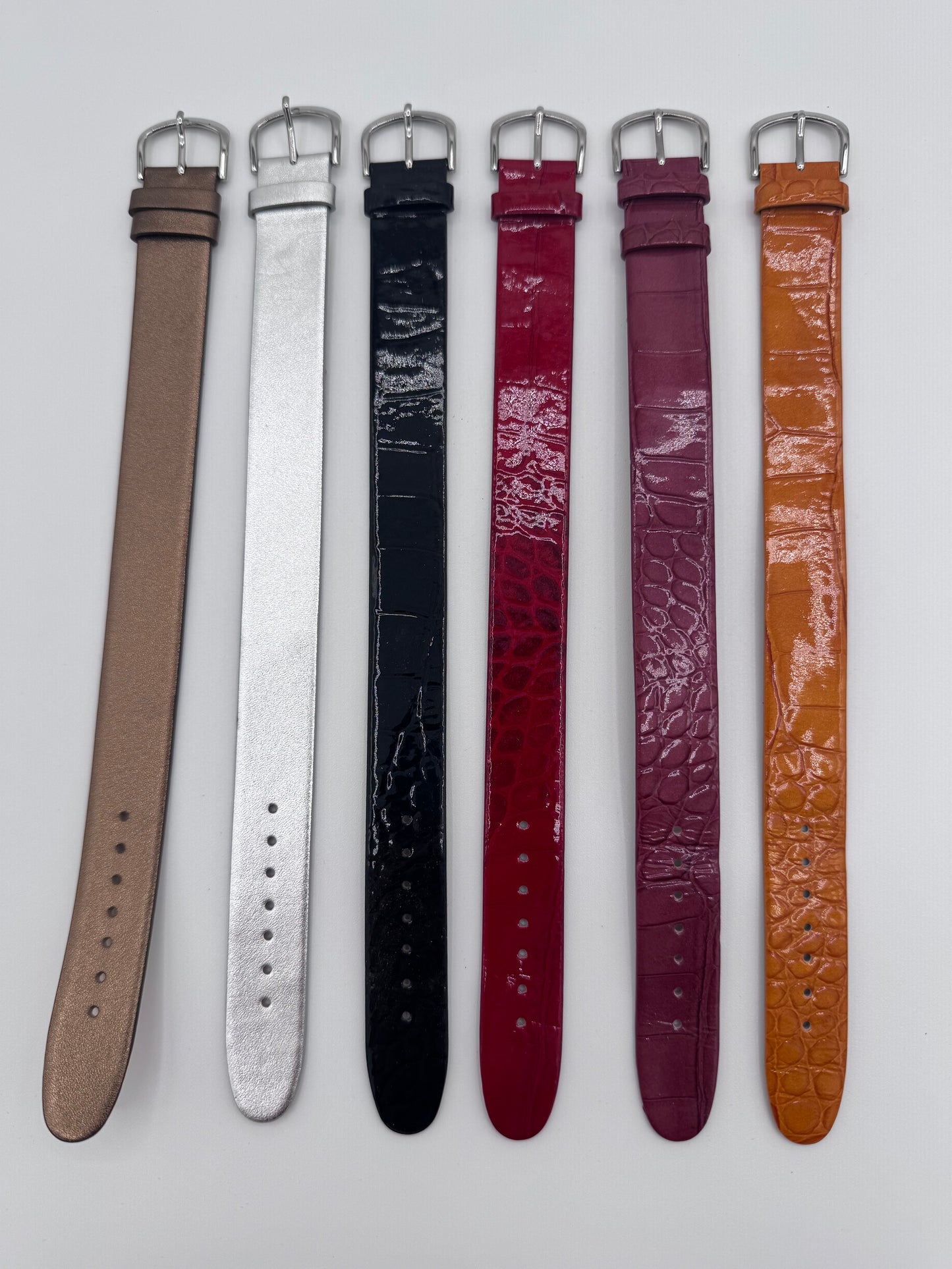 Genuine Leather Watch Bands Set of 6 Different Colors