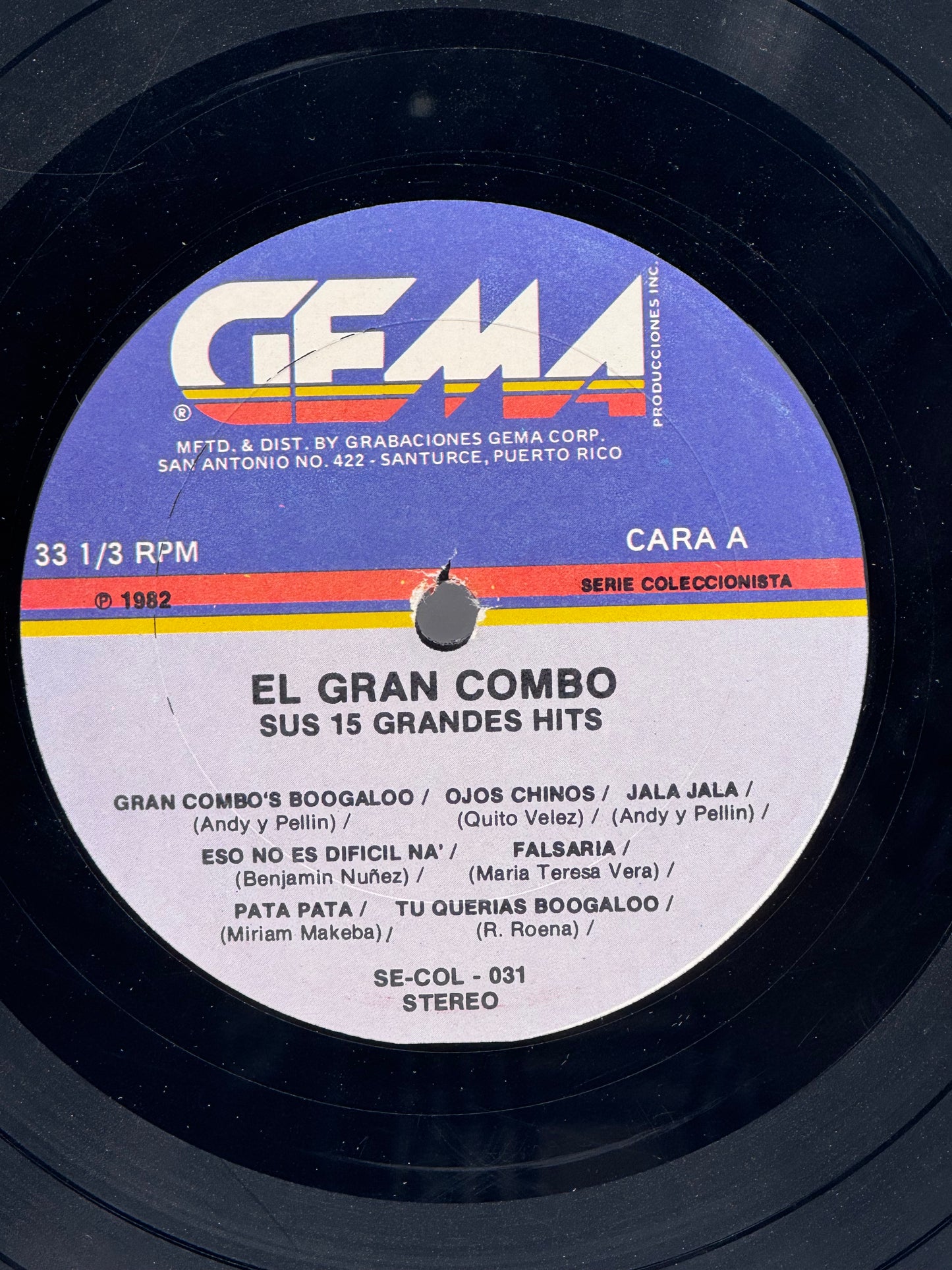 Sus 15 Grandes Hits El Gran Combo 1982 Vintage Vinyl Record