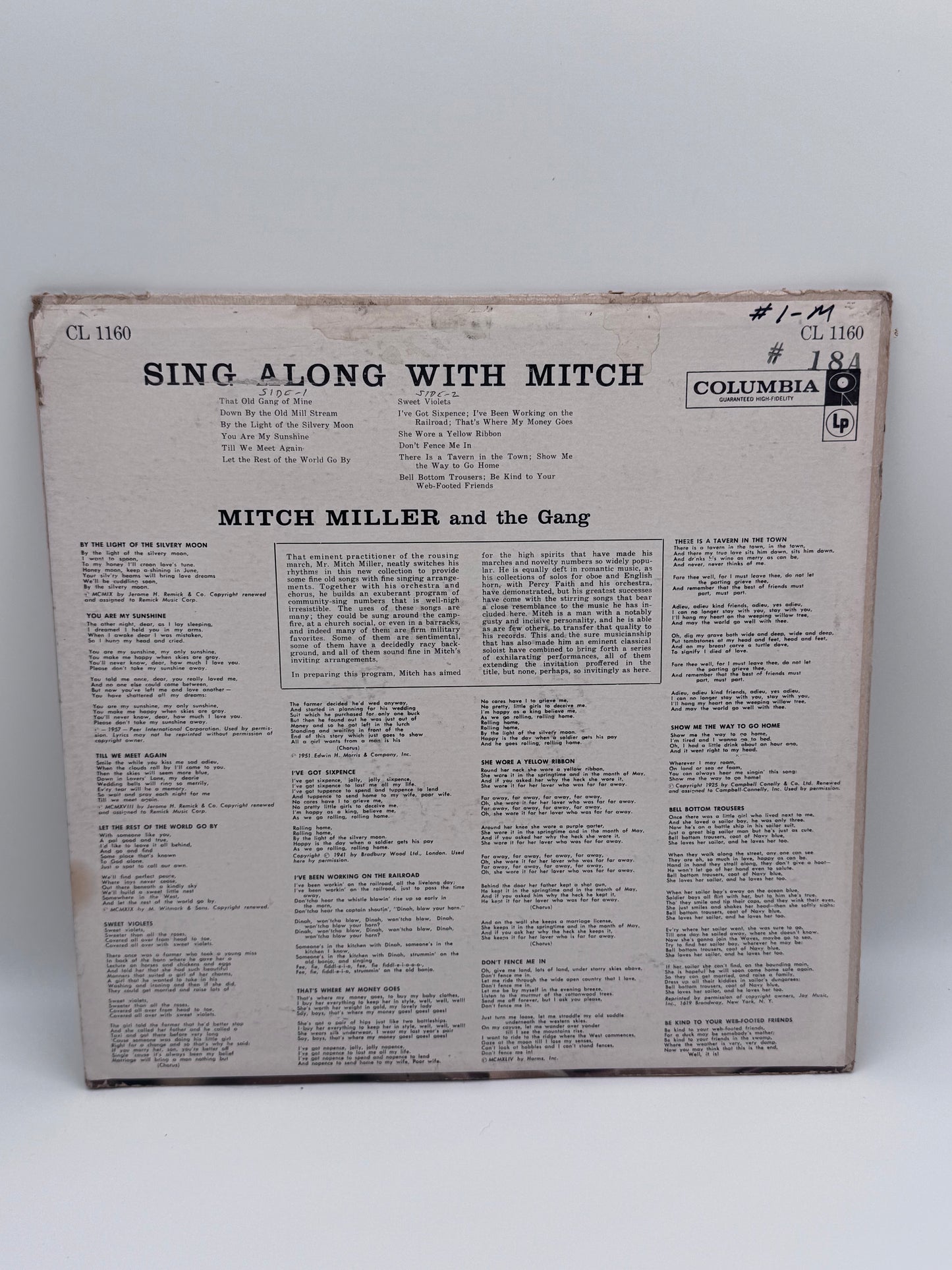 Sing Along with Mitch, Mitch Miller and the Gang 1958 Vintage Vinyl Record