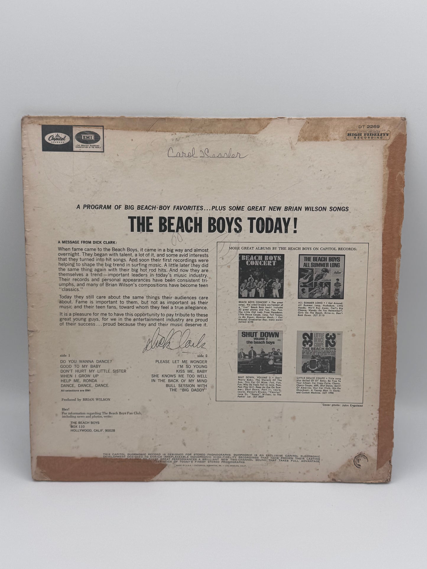 The Beach Boys Today! Beach Boys 1965 Vintage Vinyl Record