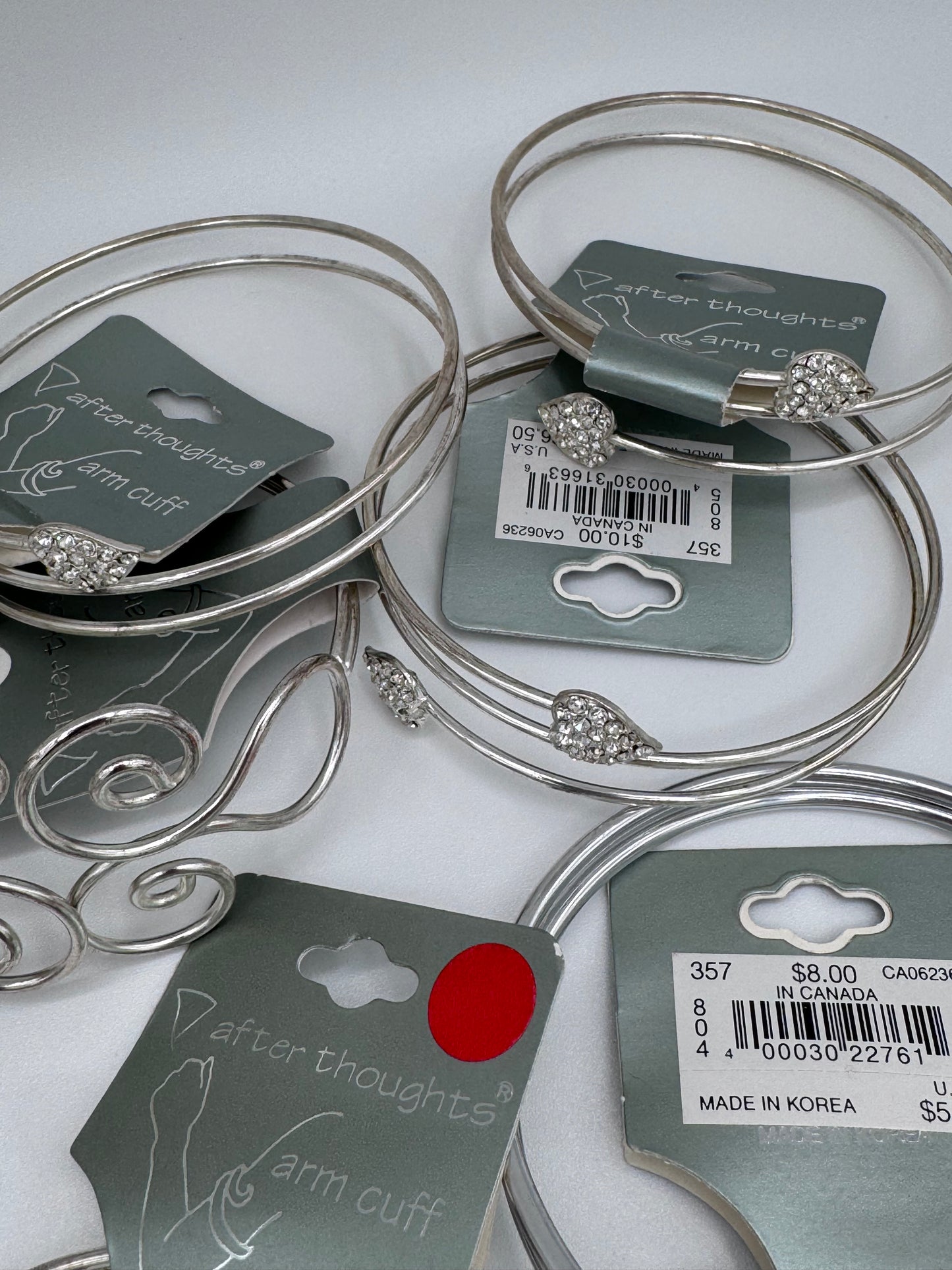 Set of 21 Silver Cuff Costume Jewelry Bracelet Arm Band Vintage After Thoughts