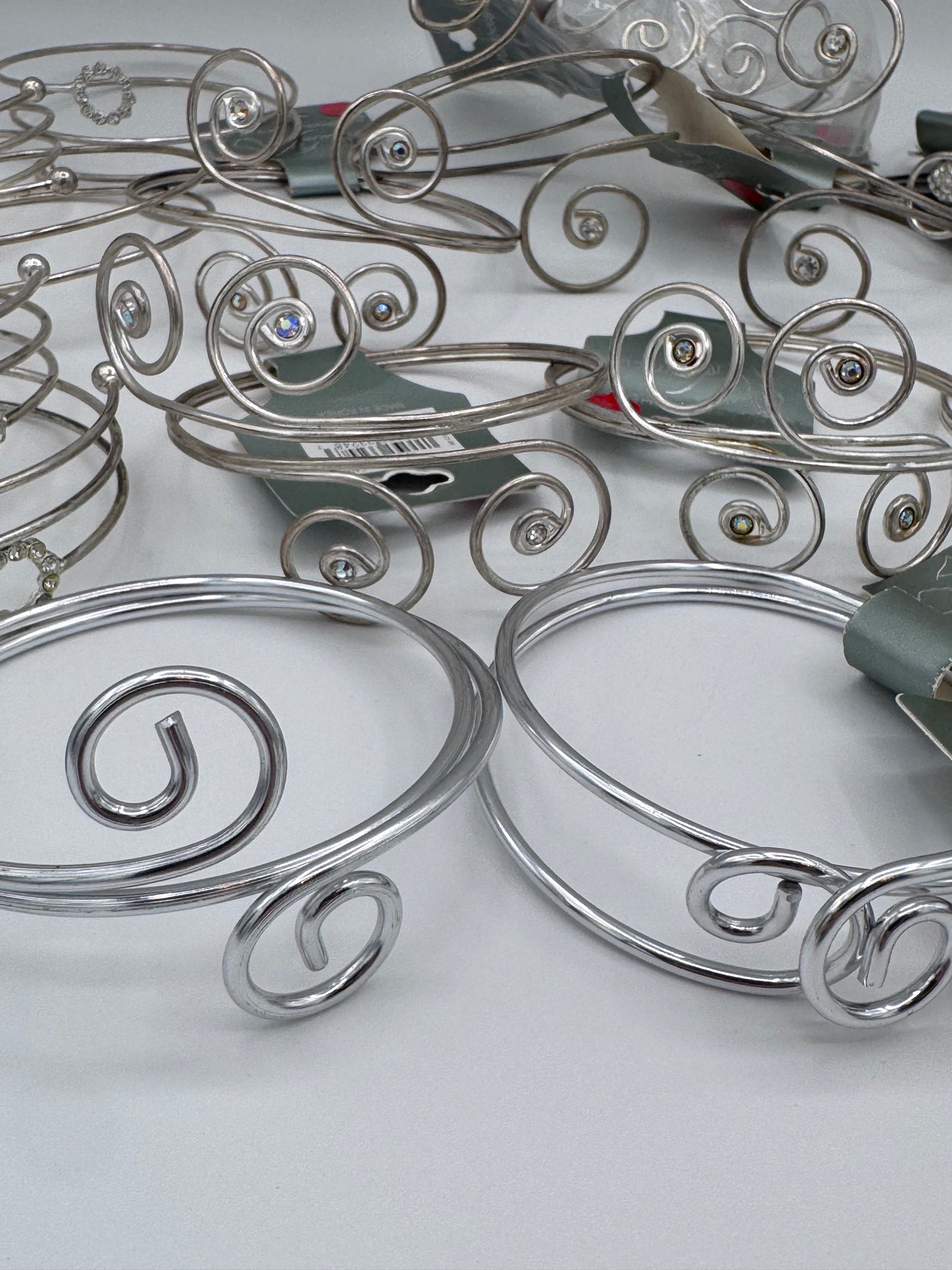 Set of 21 Silver Cuff Costume Jewelry Bracelet Arm Band Vintage After Thoughts