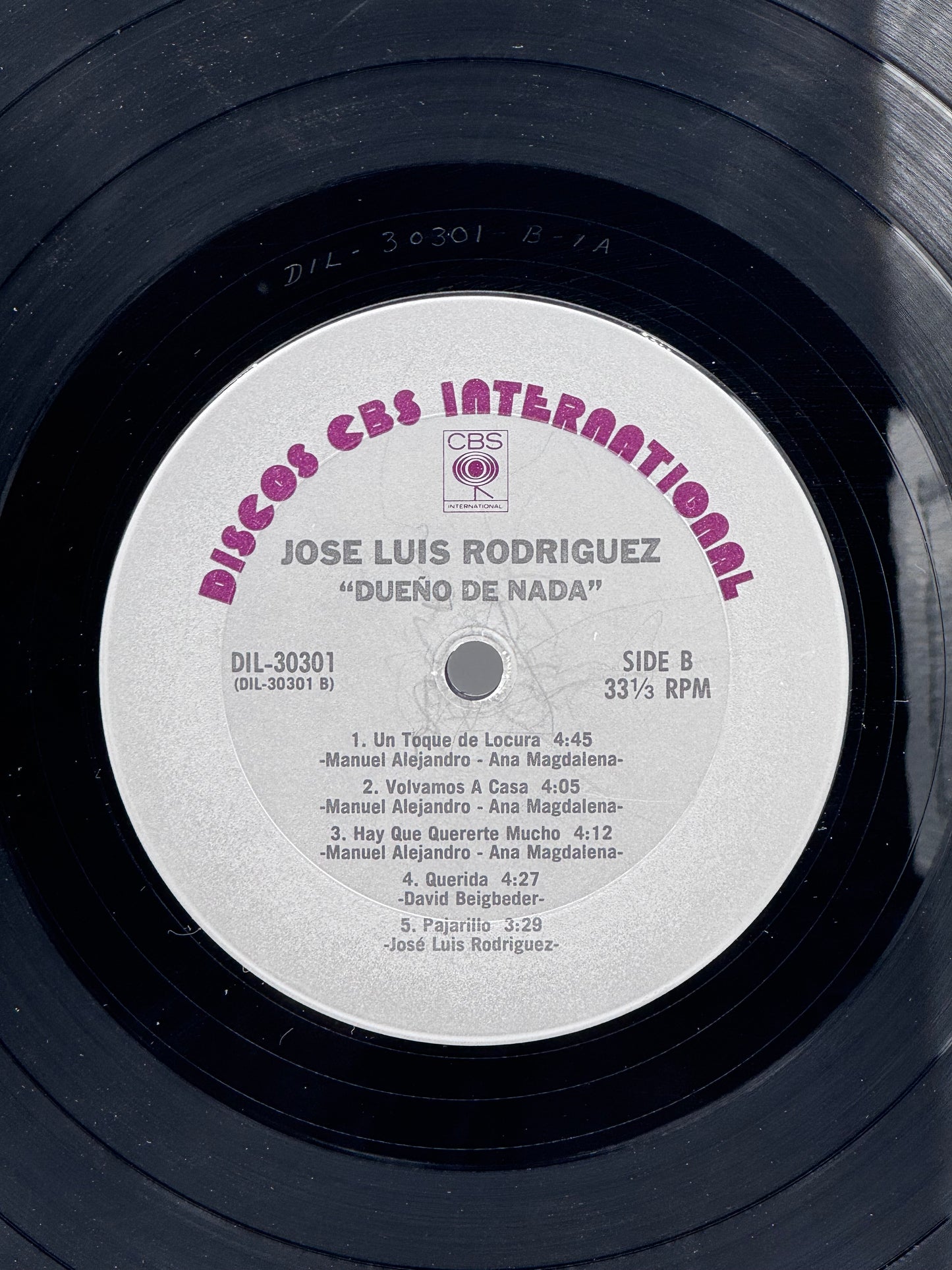 Dueno de Nada Jose Luis Rodriguez 1982 Vintage Vinyl Record