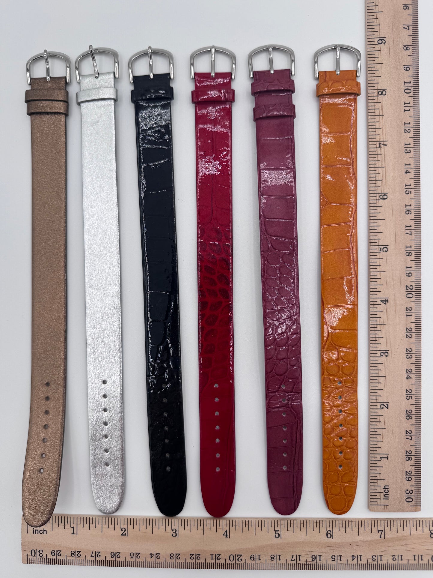 Genuine Leather Watch Bands Set of 6 Different Colors