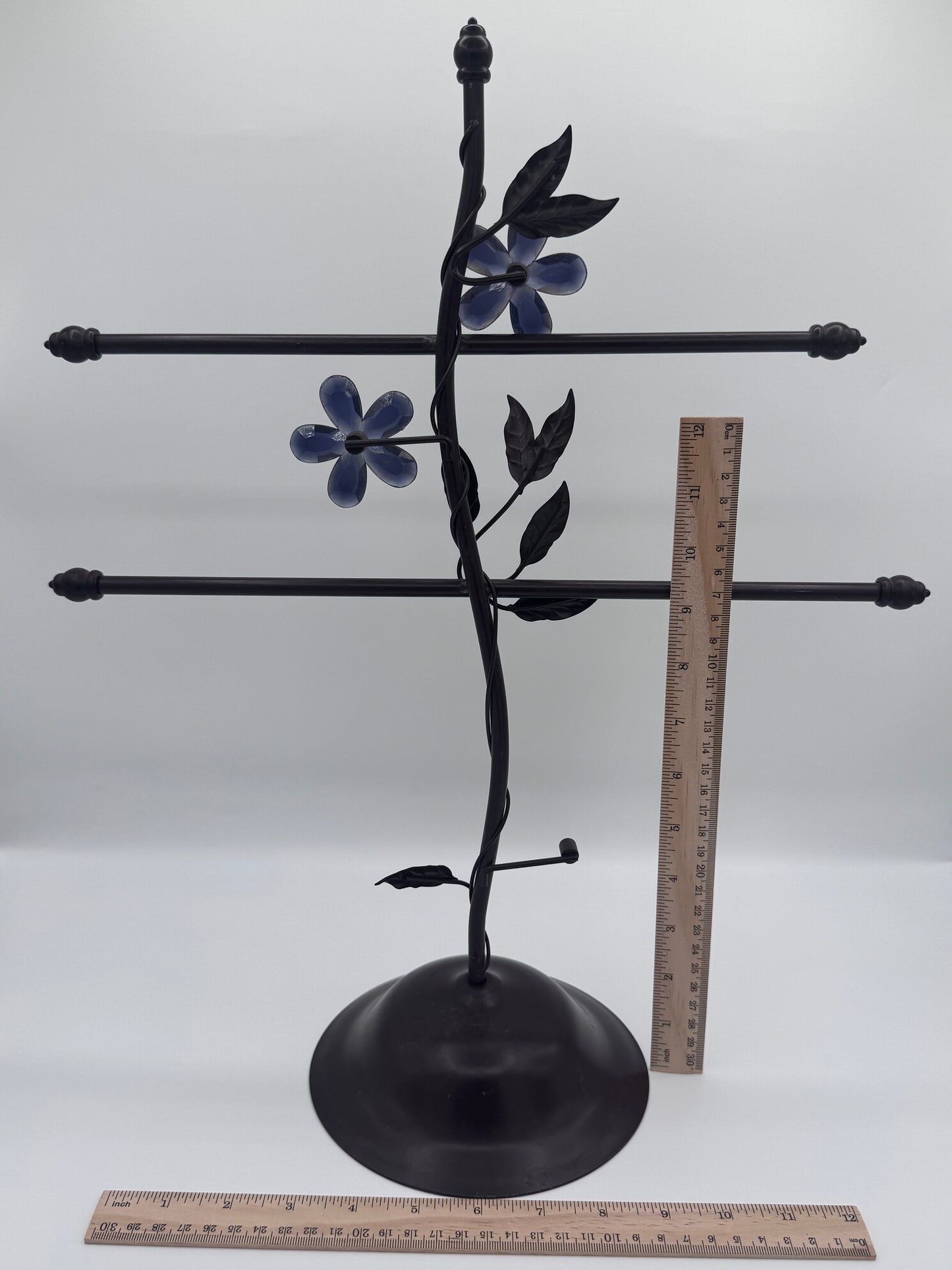 Metal Brown Floral Antique Jewelry Stand Display Storage Holder