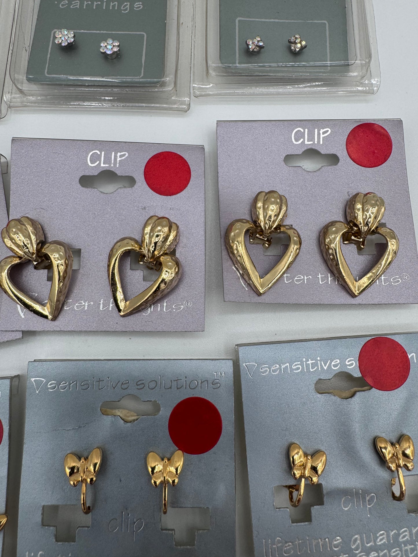 Set of 16 Pairs Mixed Clip On and Magnetic Earrings Costume Jewelry Vintage After Thoughts