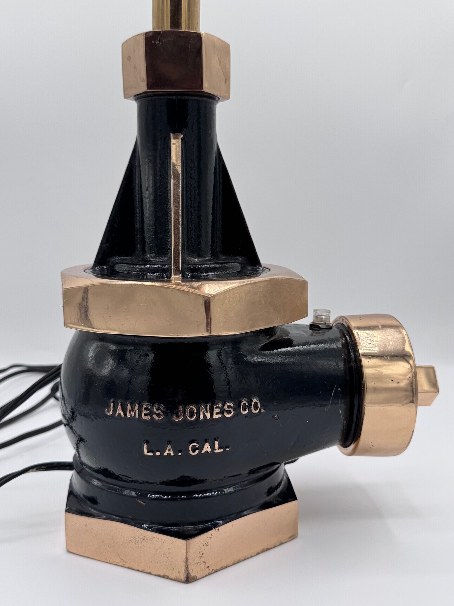 Real Fire Hydrant Black and Gold Cast Iron James Jones Co Handmade Lamp