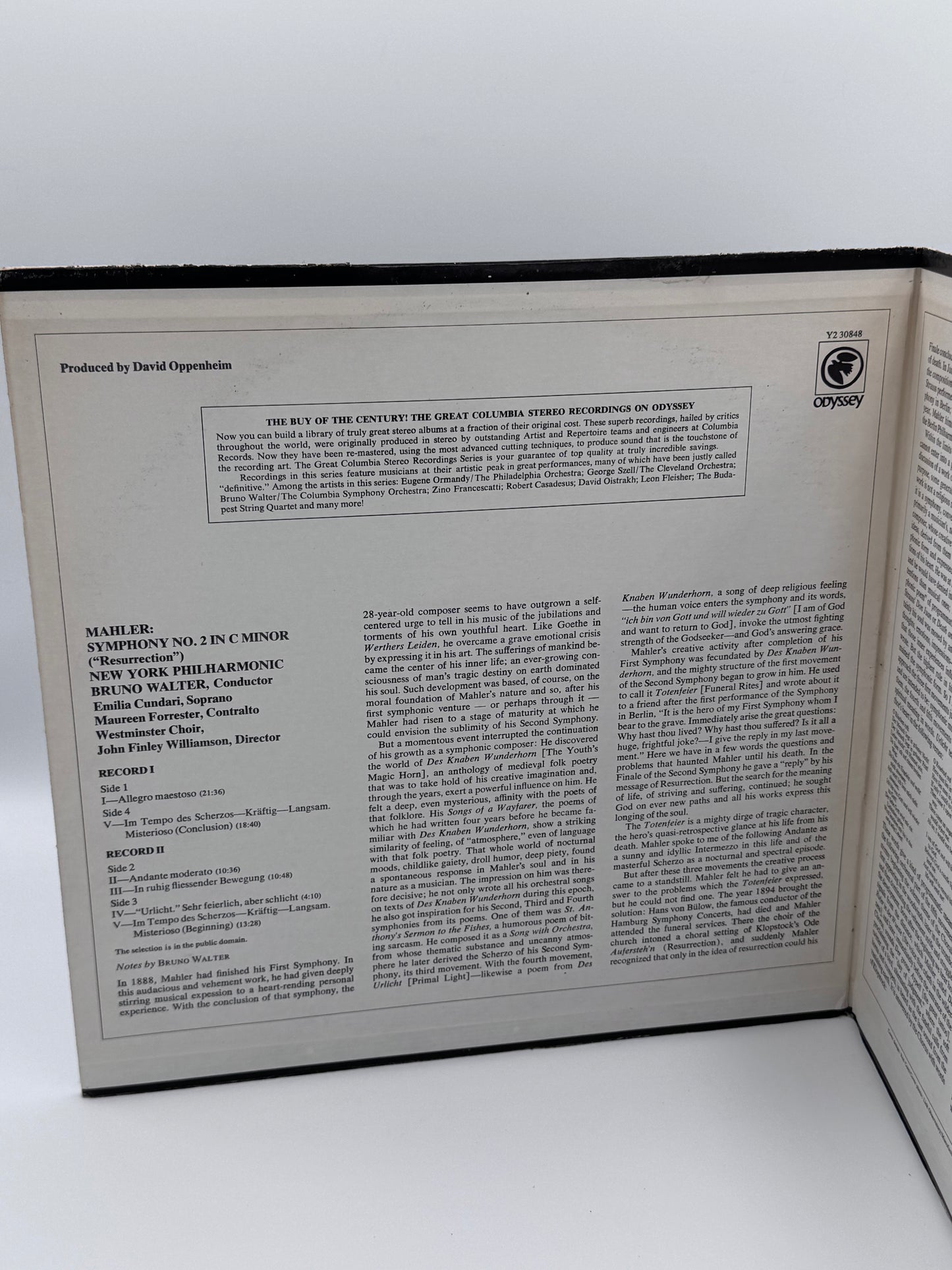 Resurrection Bruno Walter Gustav Mahler Symphony No. 2 1971 Vintage Vinyl Records Set of 2