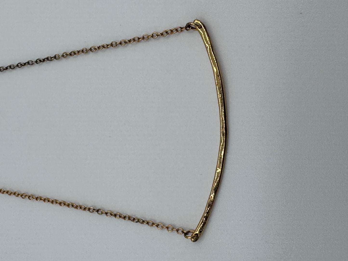 Gorjana Gold Plated Vintage Stick Curved Hammered Tanner Bar Necklace