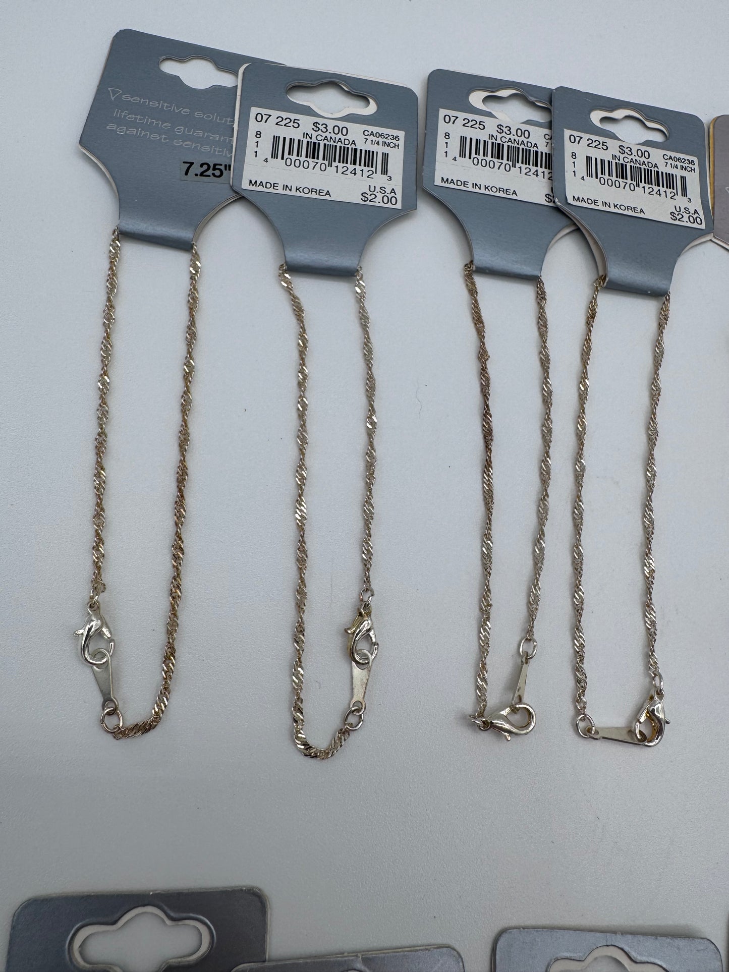Set of 17 Chain Clasp Silver Bracelet Costume Jewelry Vintage After Thoughts
