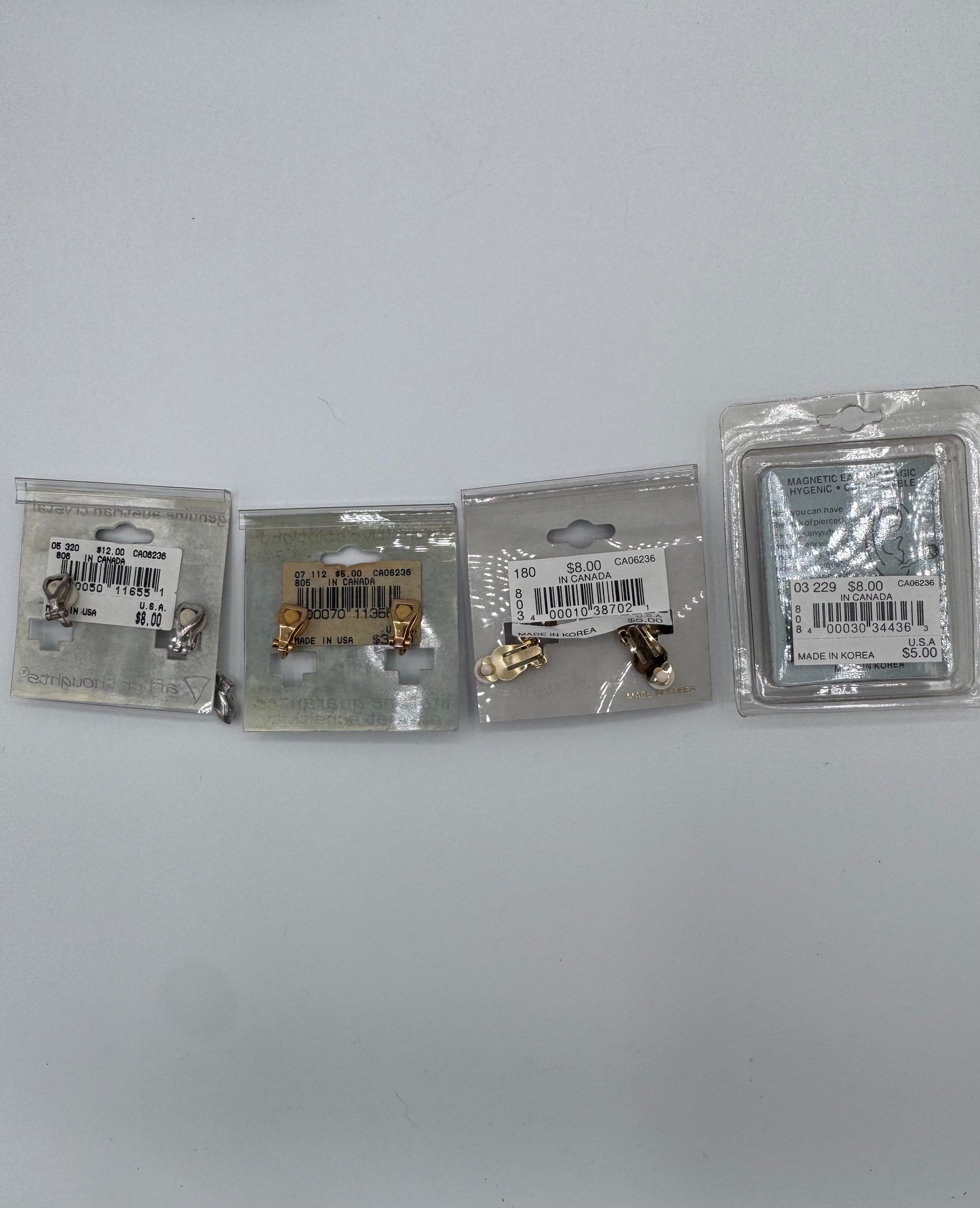 Set of 16 Pairs Mixed Clip On and Magnetic Earrings Costume Jewelry Vintage After Thoughts