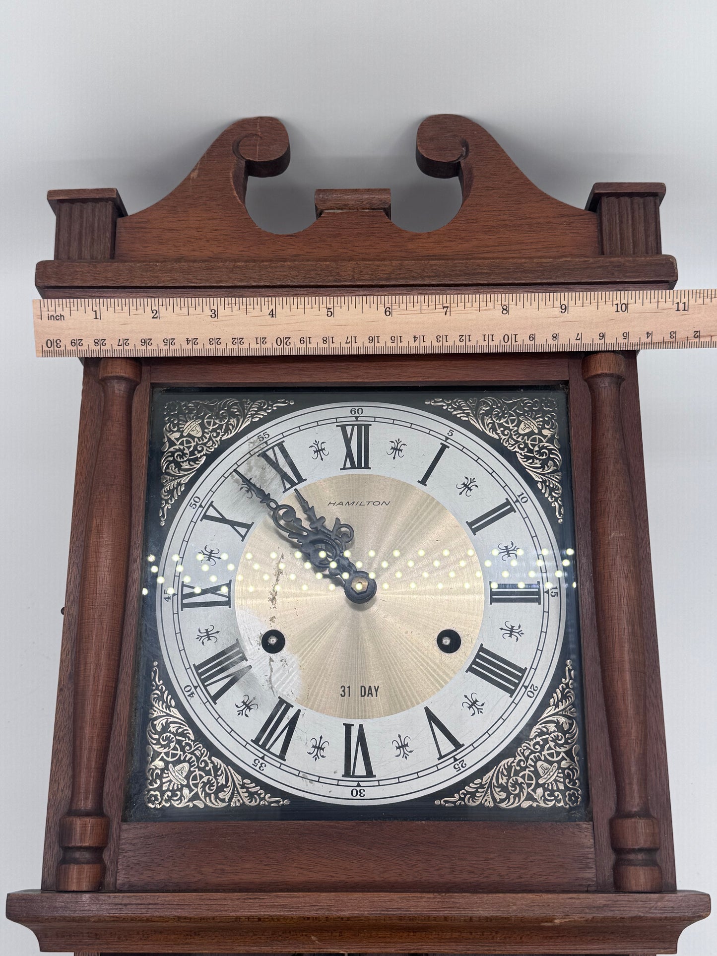 Hamilton 31 Day Walnut Antique Vintage Wall Clock- Not Tested