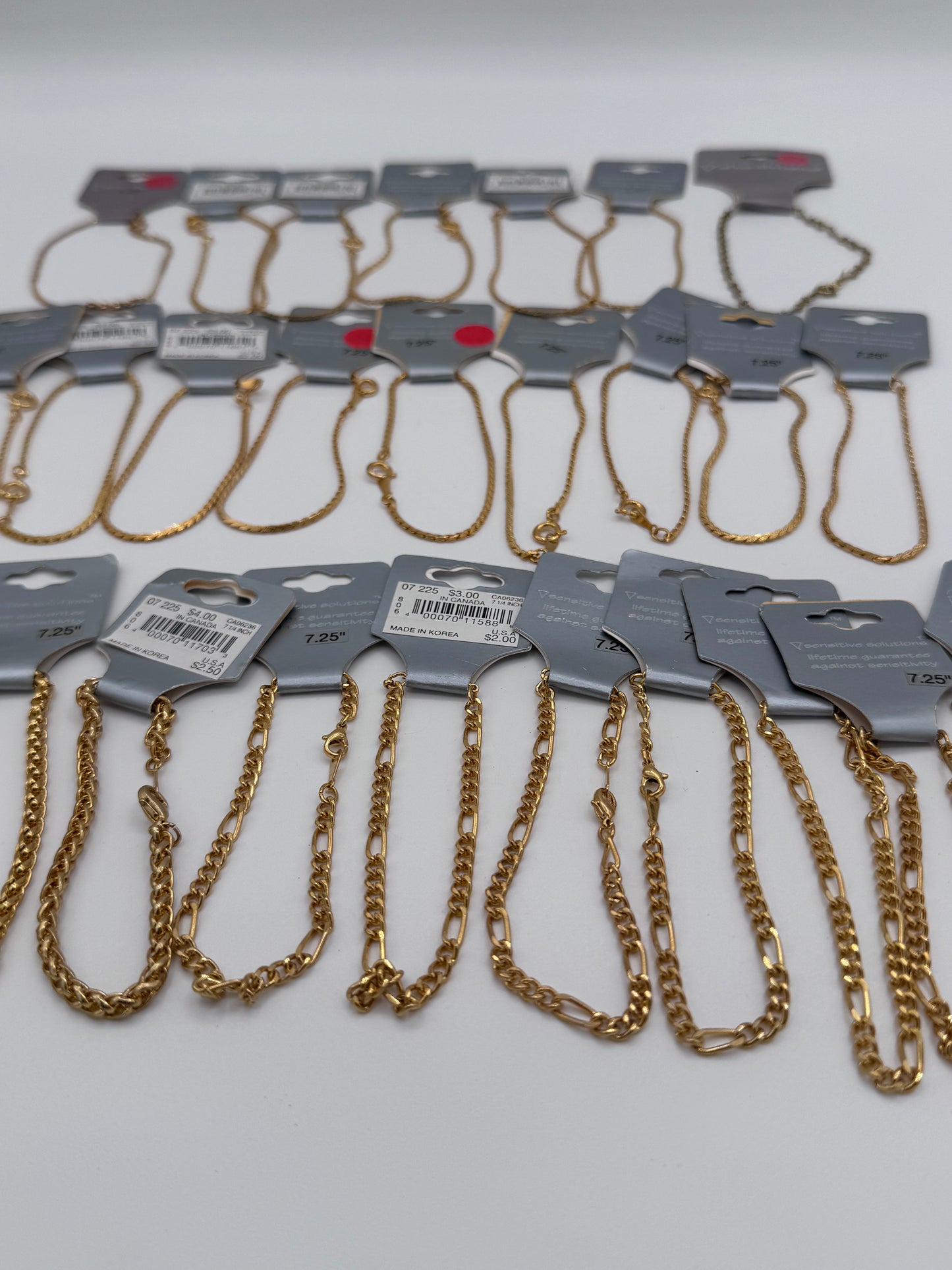 Set of 26 Chain Clasp Gold Bracelet Costume Jewelry Vintage After Thoughts