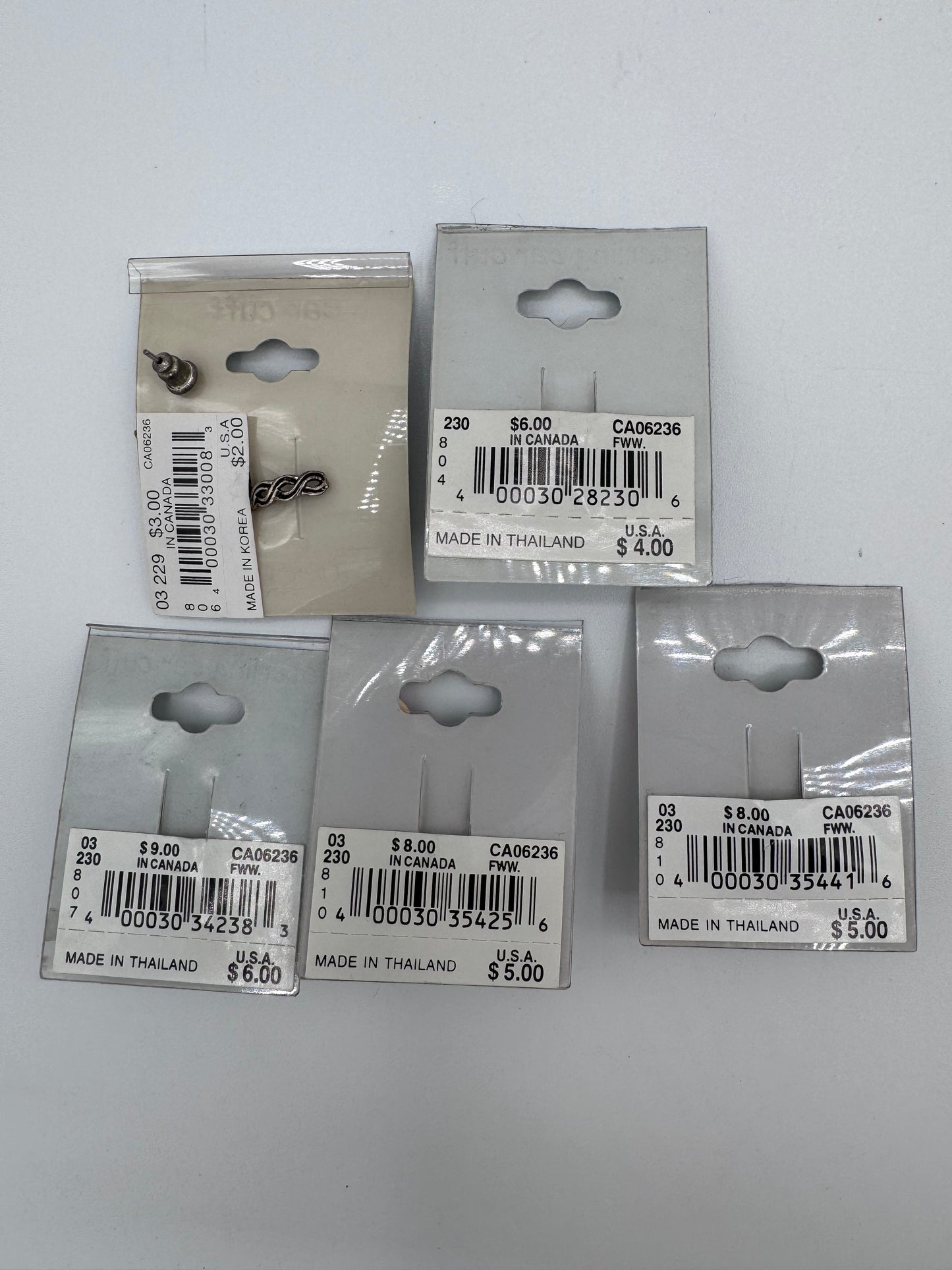 Set of 10 Silver Ear Cuff Earrings Costume Jewelry Vintage After Thoughts