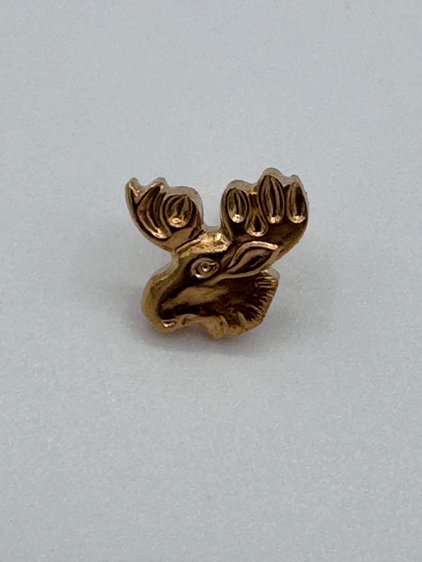 Elk Moose Head Lodge Vintage Gold Lapel Pin