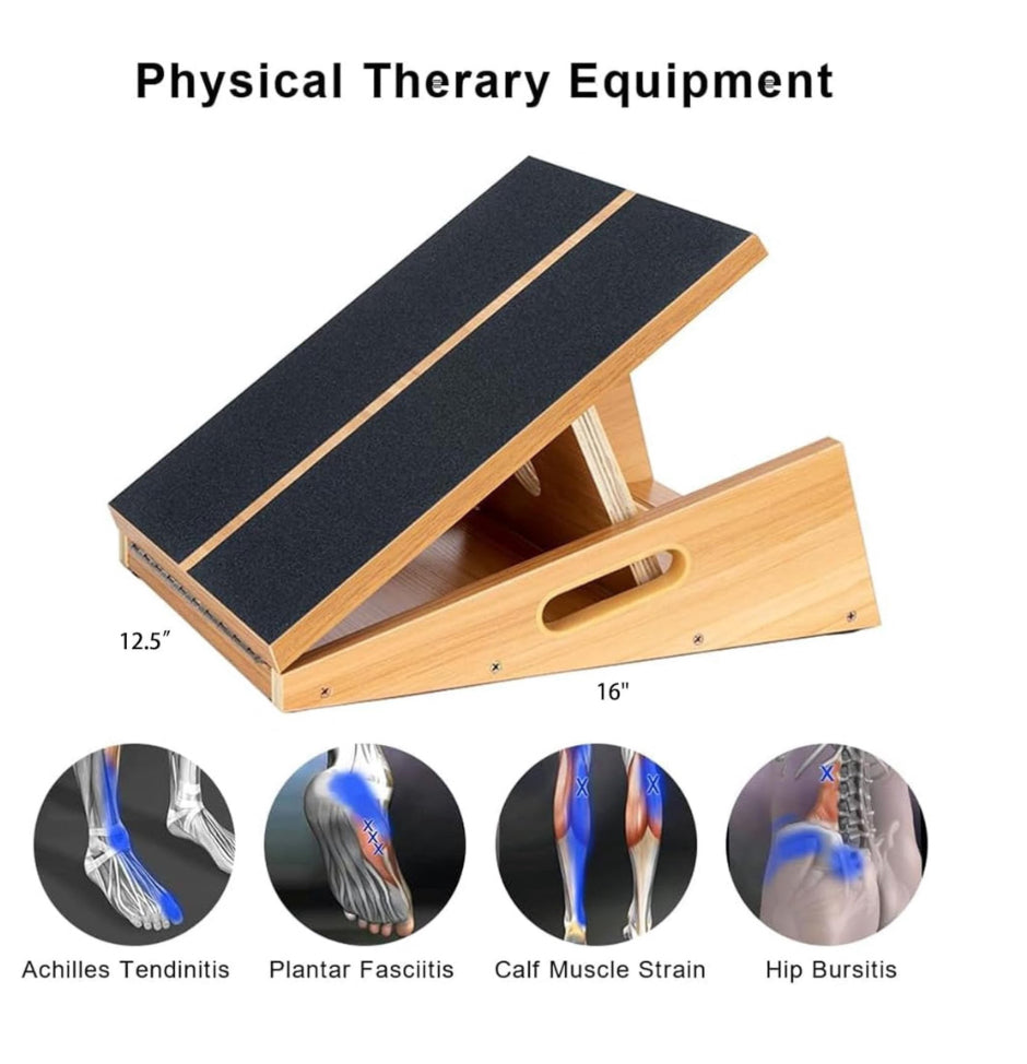 Calf Stretcher Professional Wooden Slant Board, Adjustable Incline Board Stretch Board