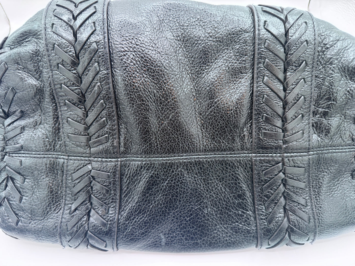 Jessica Simpson Black Leather Large Purse Handbag Tote