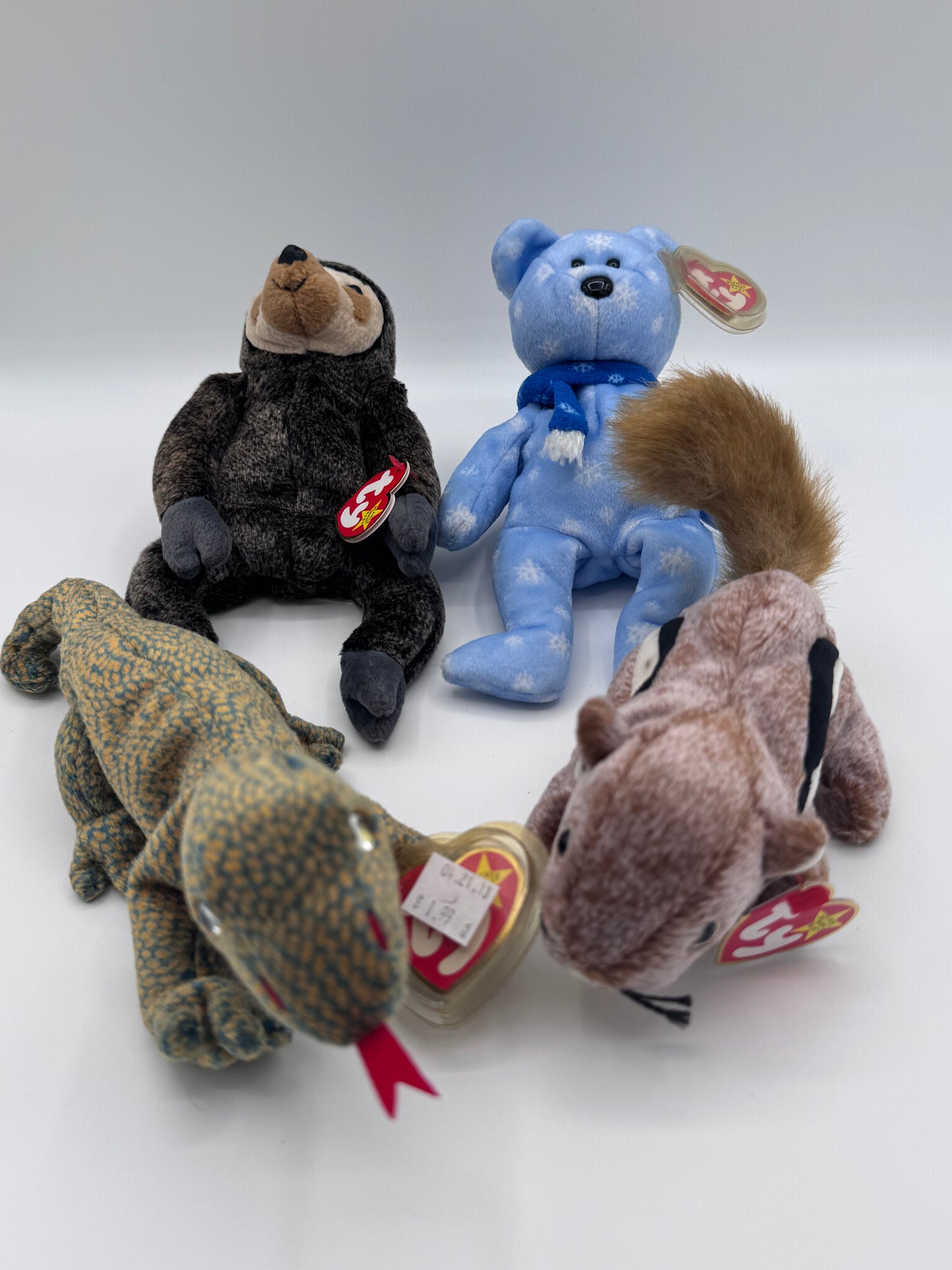 Beanie Babies TY-Hang Tag 5th Gen & Tush Tag 8th Gen Set of 4 Babies