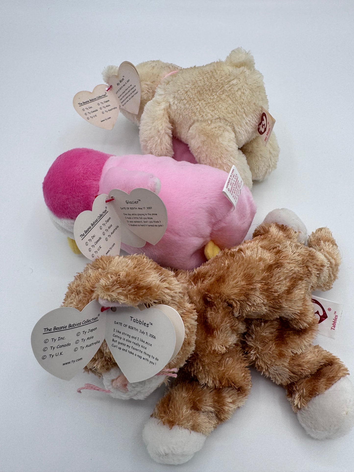 Beanie Babies TY - Hang Tag 15th Gen & Tush Tag 13th Gen Set of 3 Babies