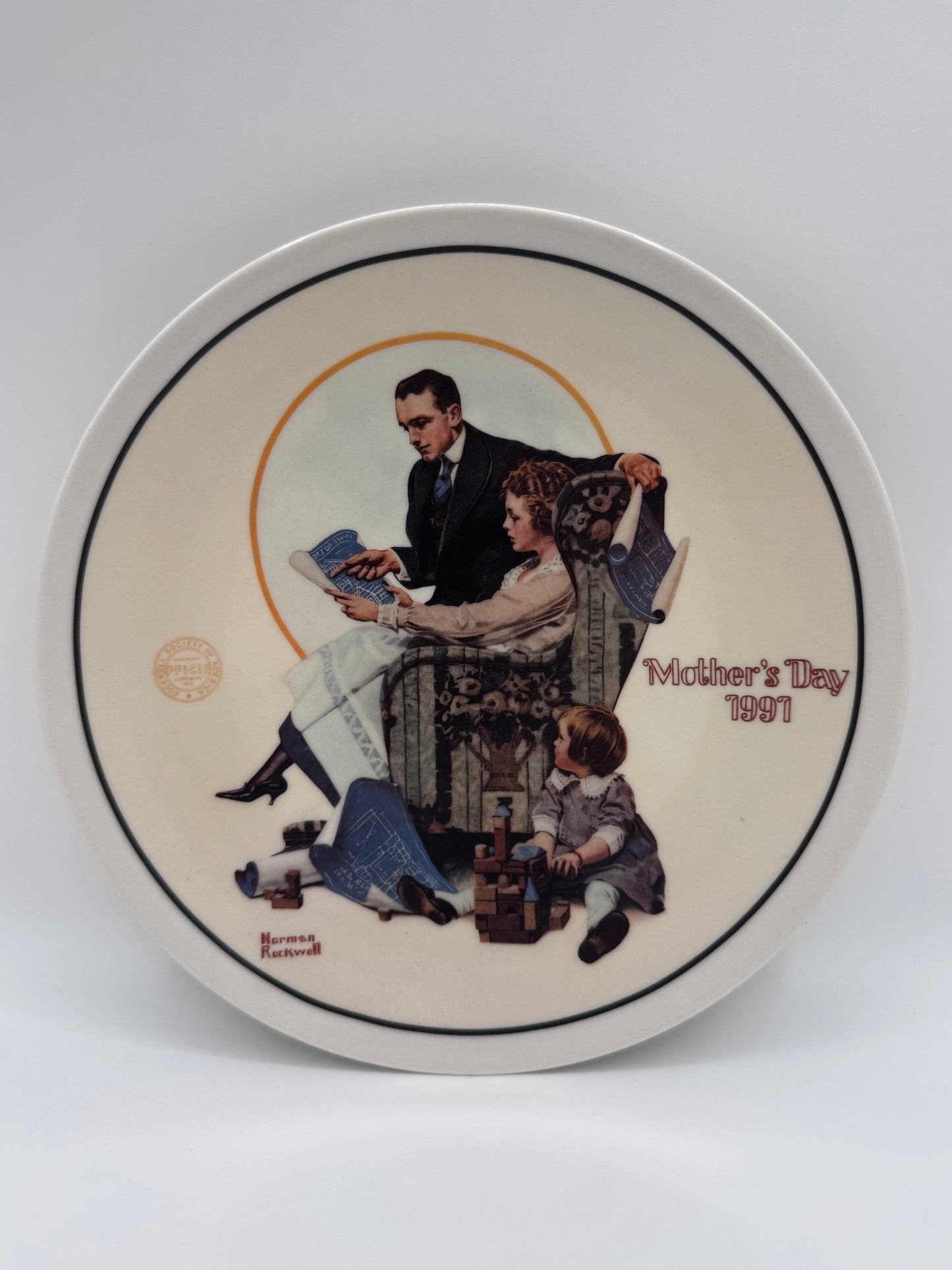 Building Our Future 1991 Norman Rockwell Collector Plate