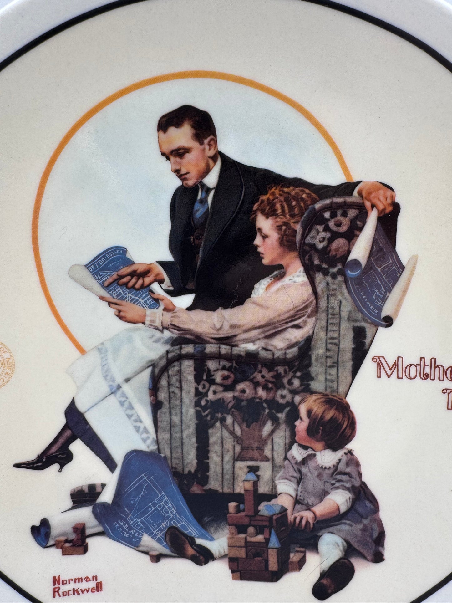 Building Our Future 1991 Norman Rockwell Collector Plate
