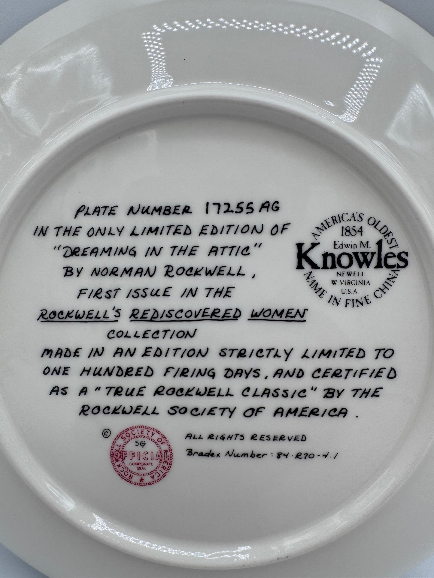 Dreaming in the Attic Norman 1981 Rockwell Collector Plate
