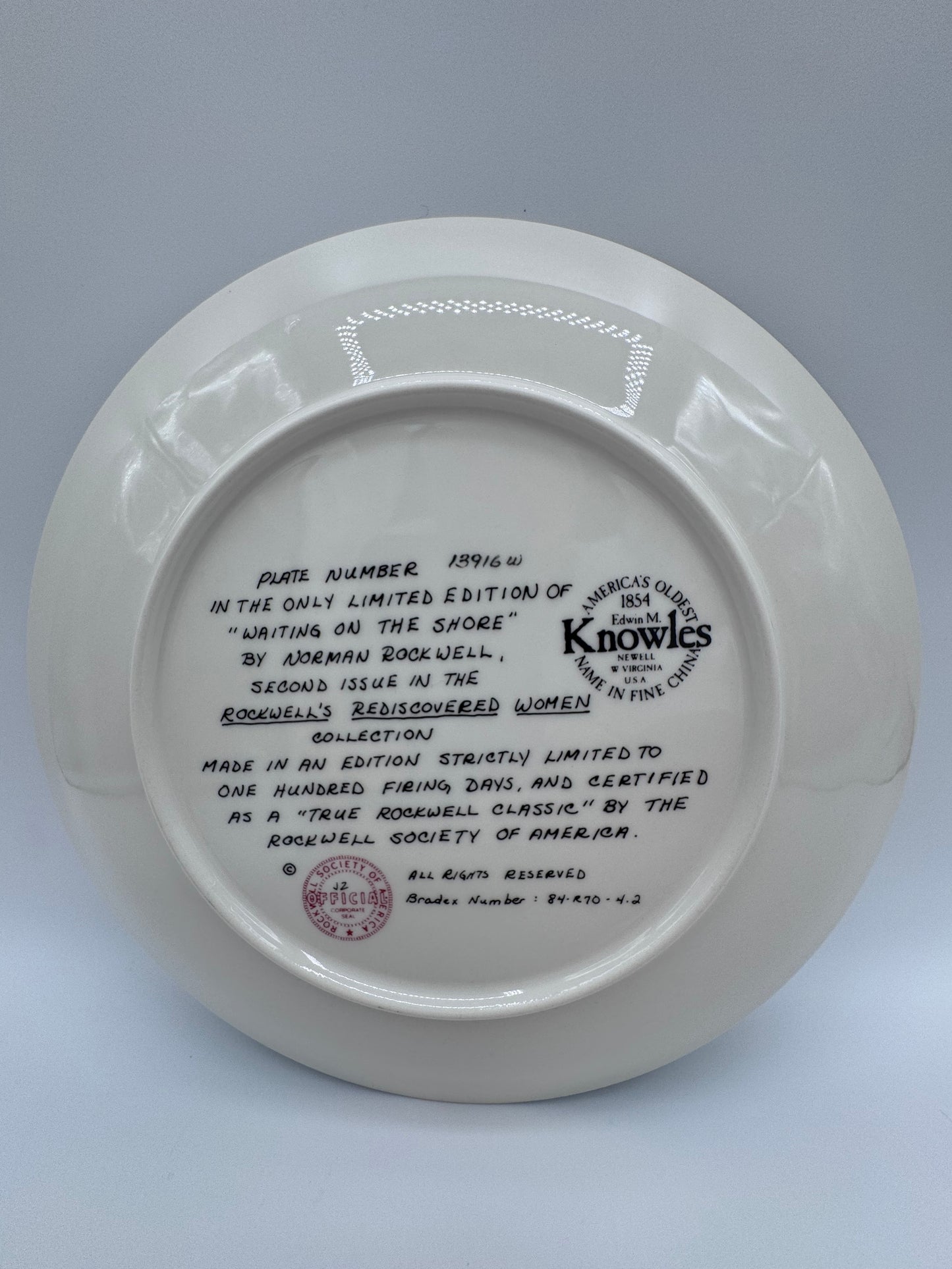 Waiting on the Shore 1982 Norman Rockwell Collector Plate