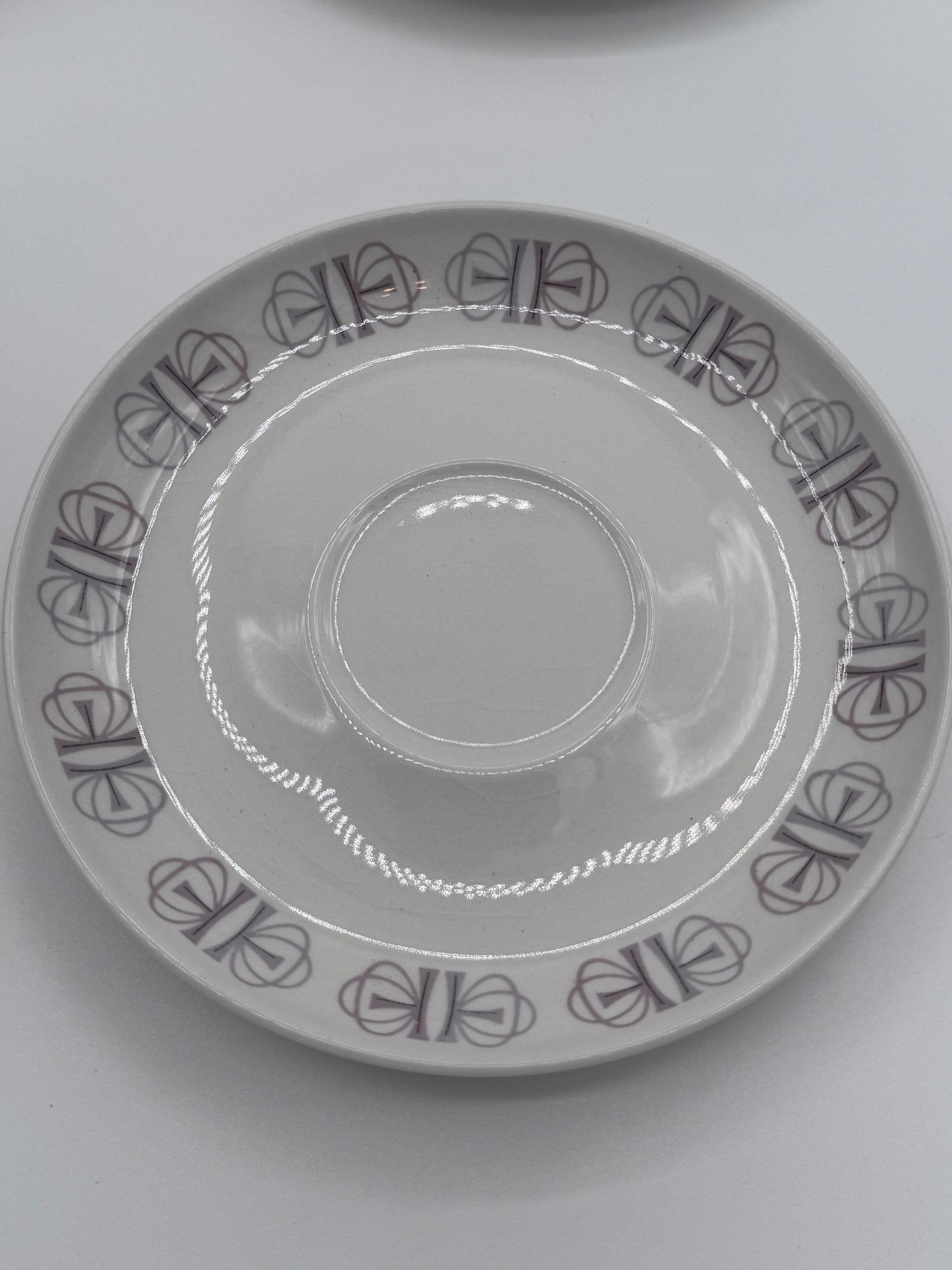 Franciscan Whitestone Ware Merry-Go-Round 4 Piece Plate Saucer Set