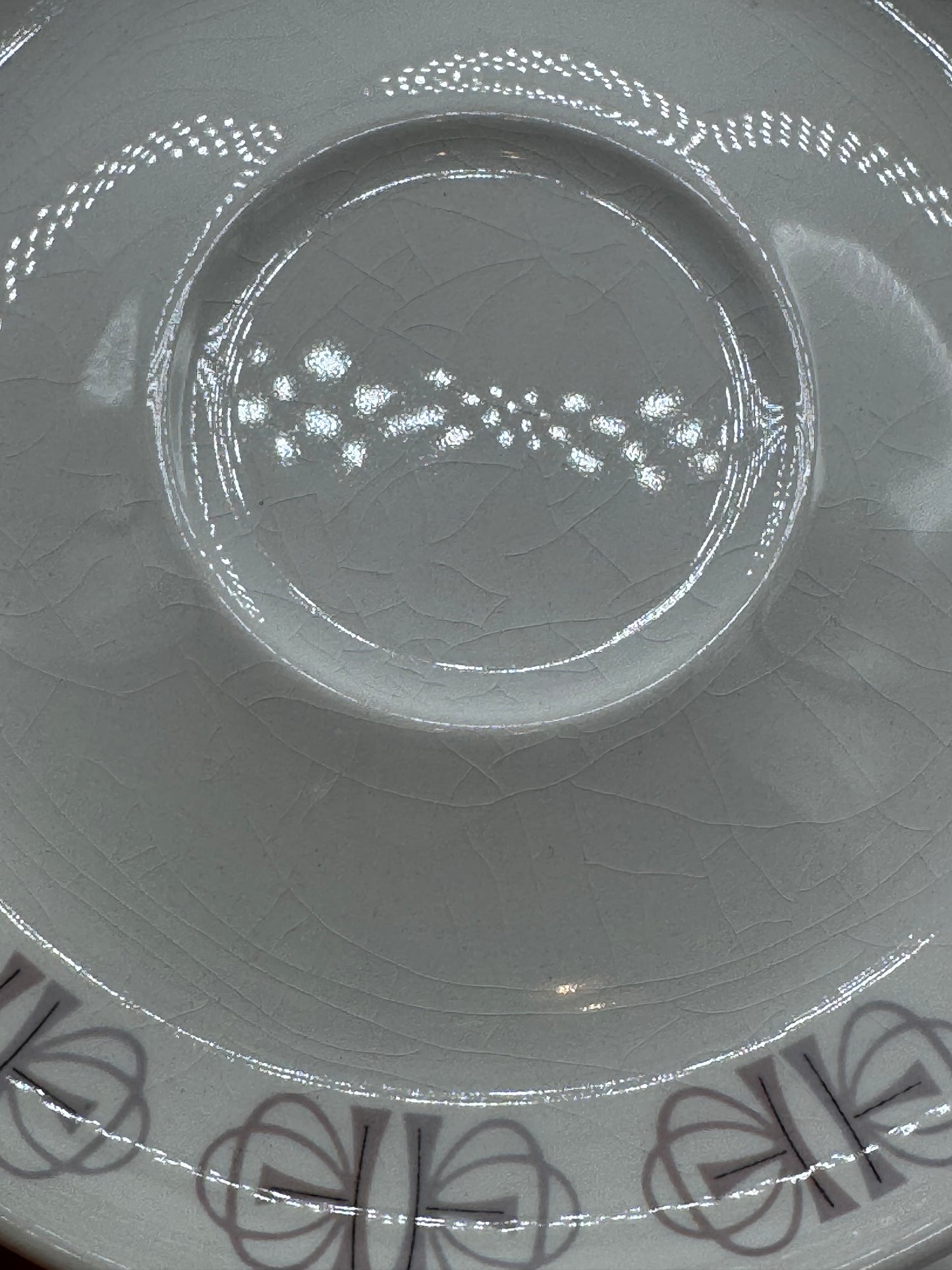 Franciscan Whitestone Ware Merry-Go-Round 4 Piece Plate Saucer Set