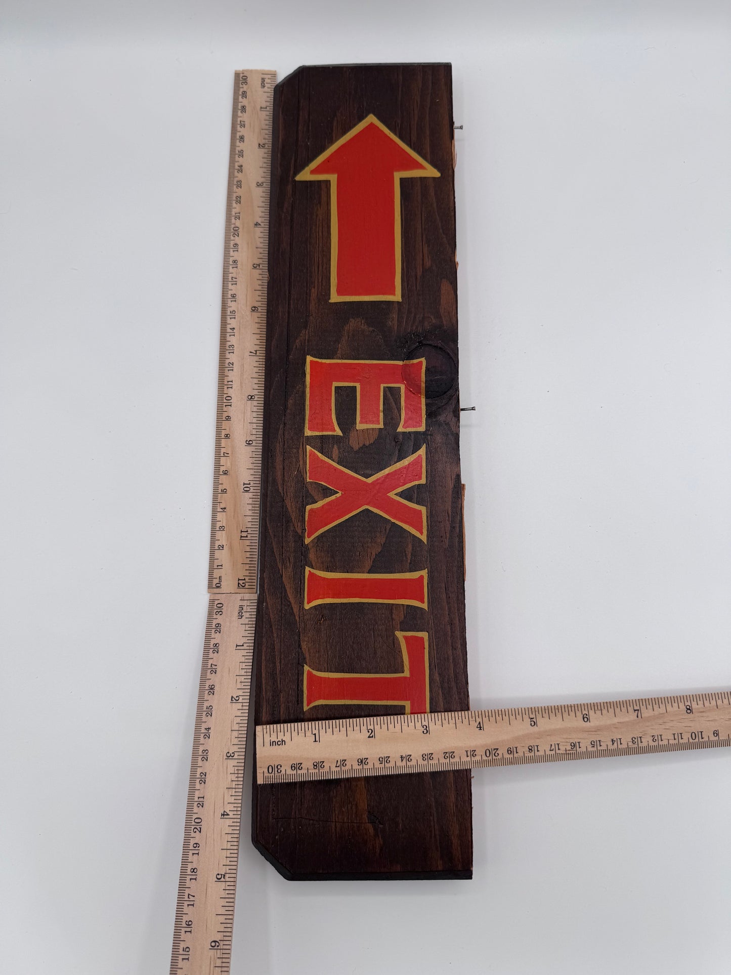 Hand Painted Vintage Wood Exit Sign