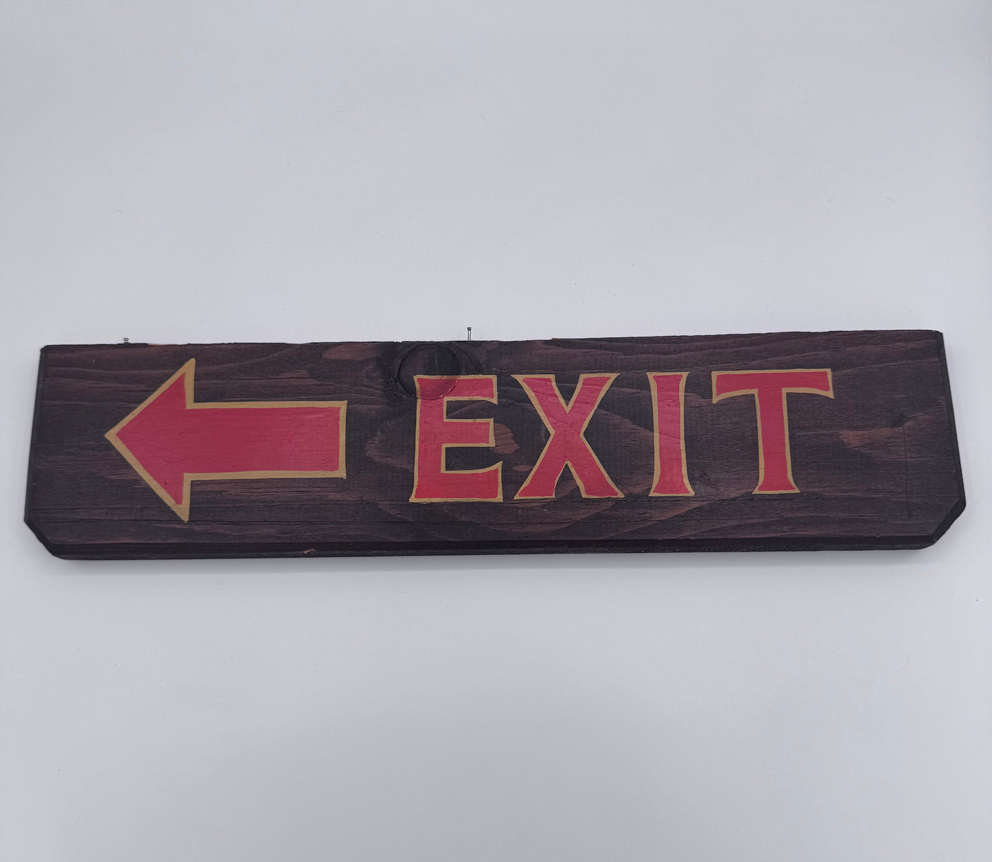 Hand Painted Vintage Wood Exit Sign