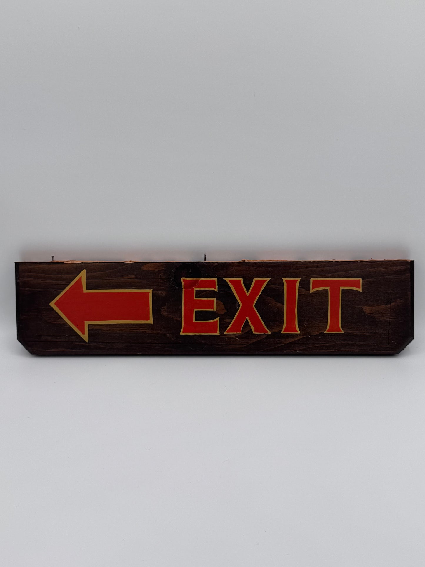 Hand Painted Vintage Wood Exit Sign