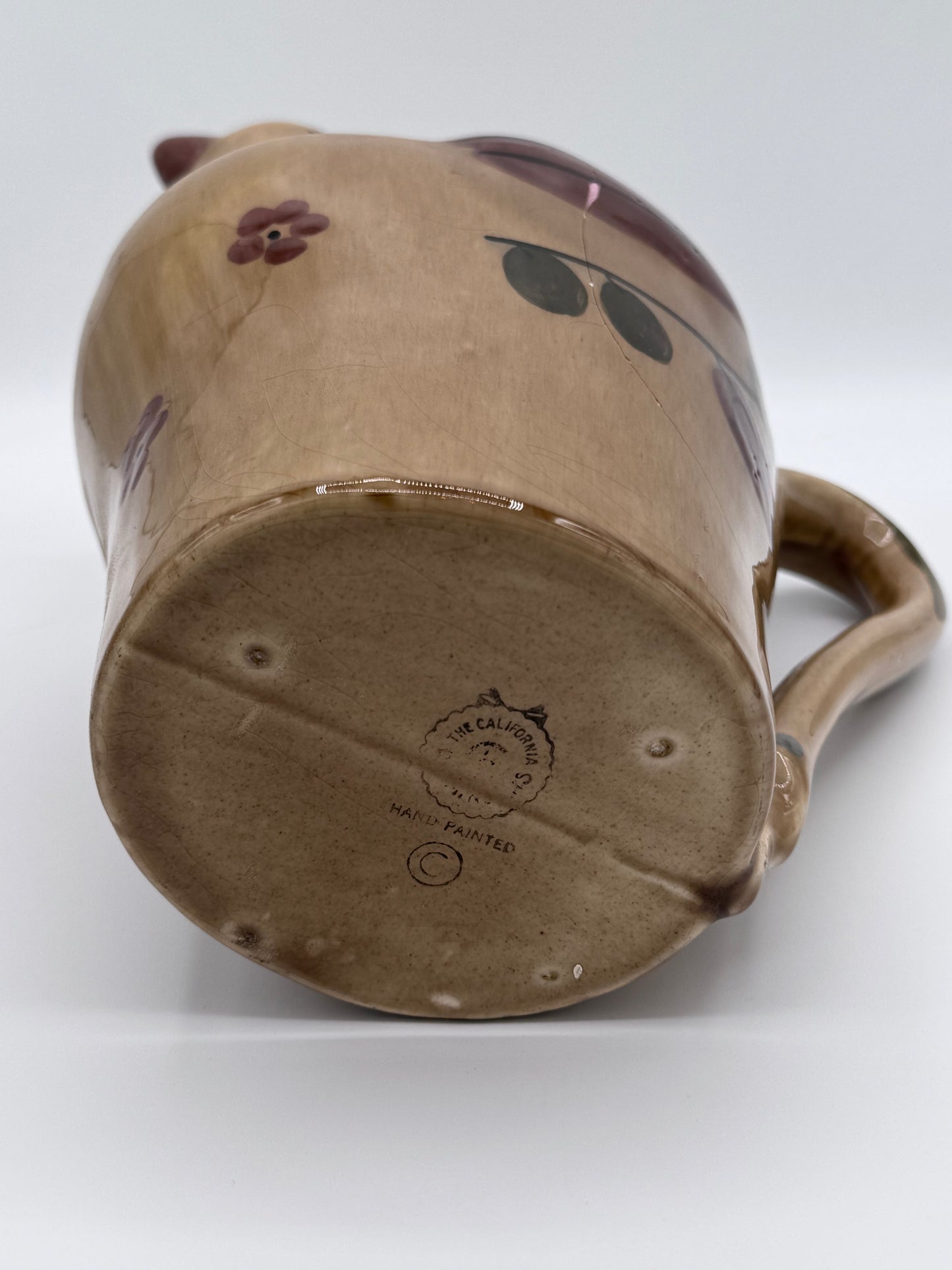 California Cleminson Vintage 1950’s Hand Painted Ceramic Pitcher Distlefink