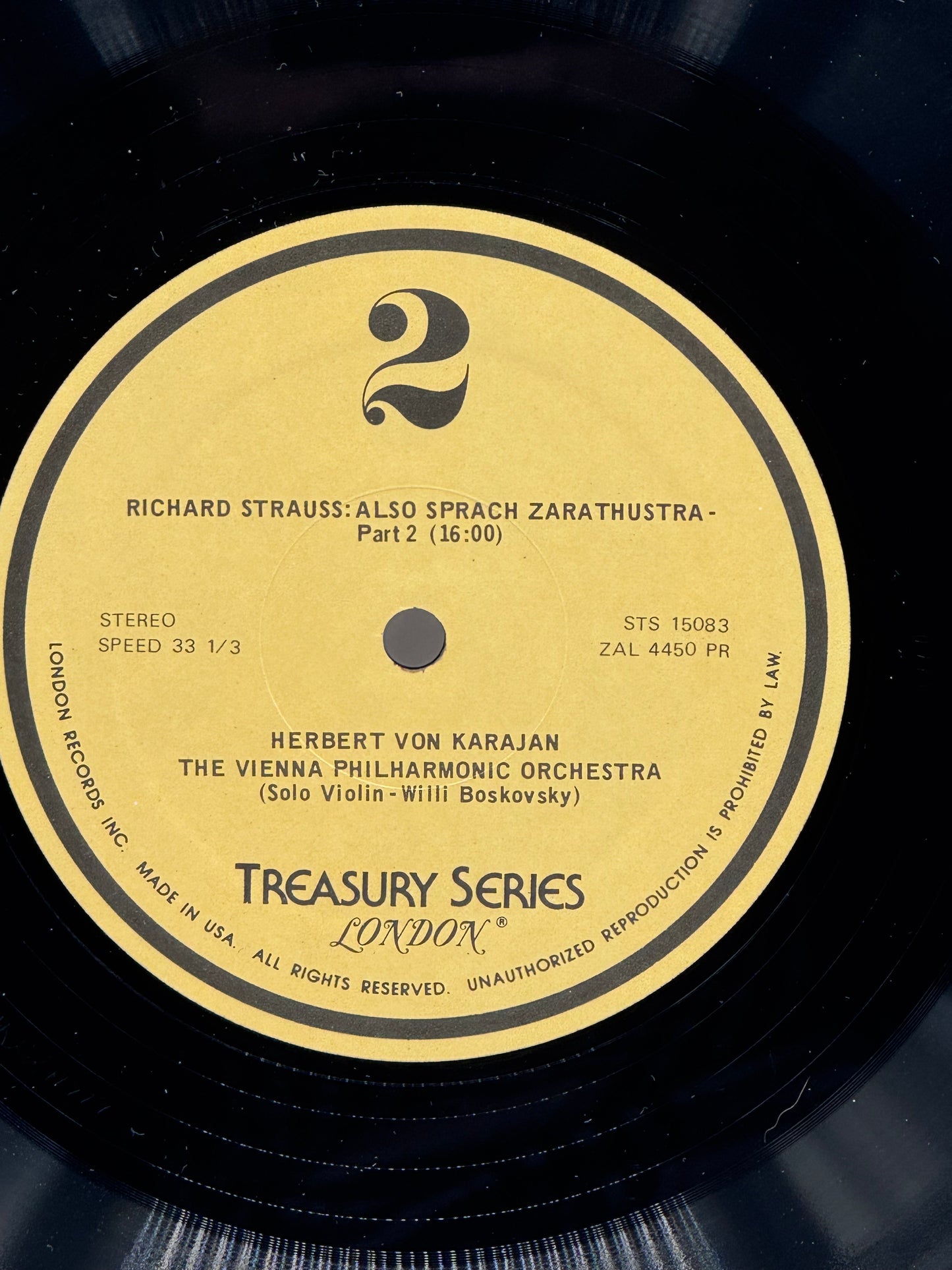 Strauss Also Sprach Zarathustra Vienna Philharmonic Orchestra OP 30 Vintage Vinyl Record 1959