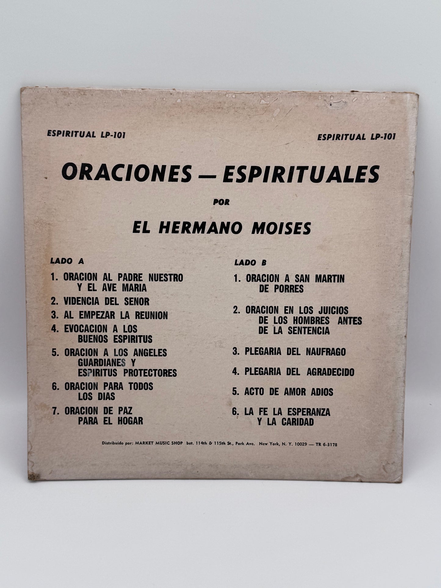 Oraciones Espirituales Hermano Moises Vintage Vinyl Record