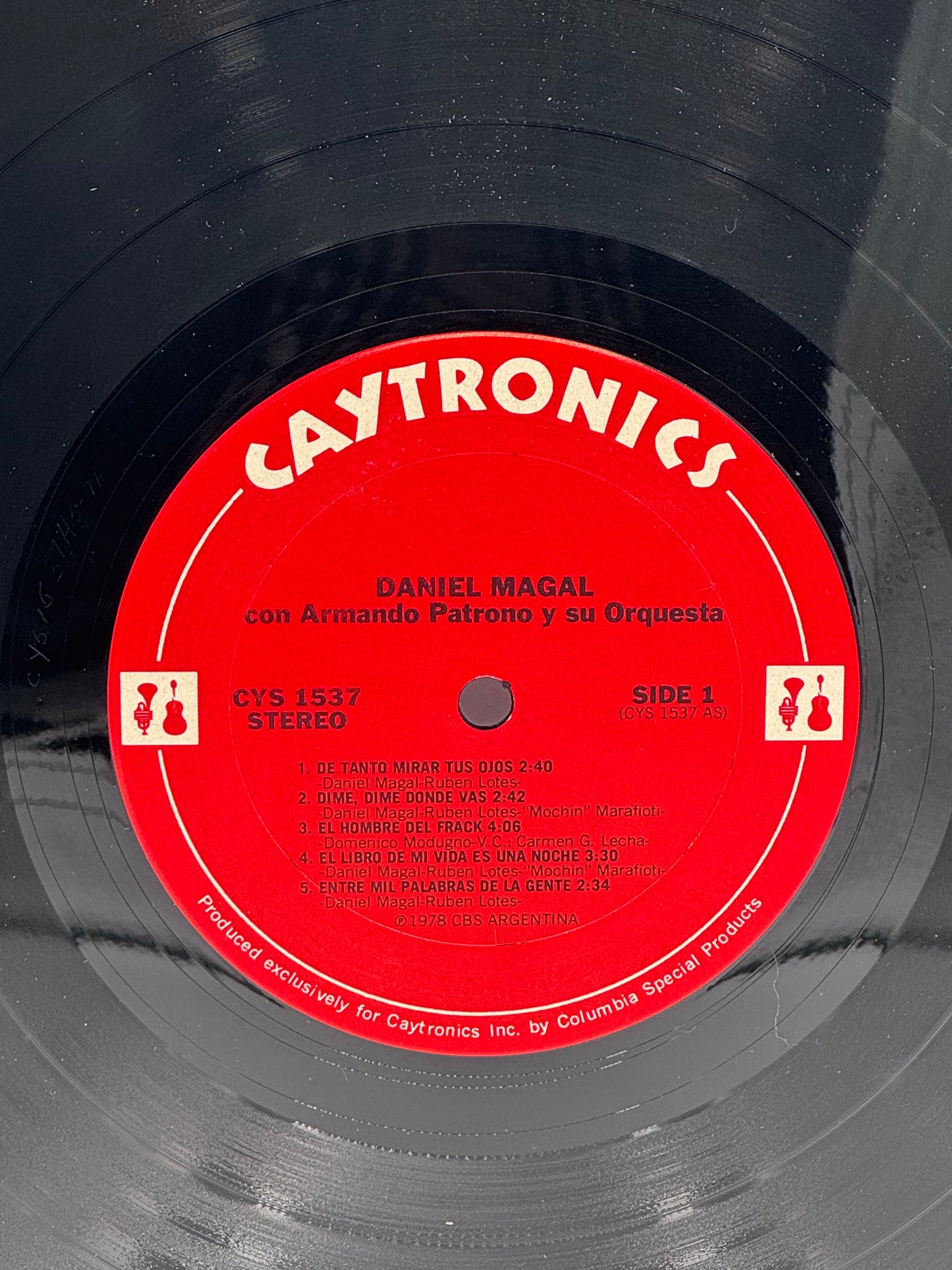 Daniel Magal Con Armando Patrono y su Orquesta 1979 Vintage Vinyl Record